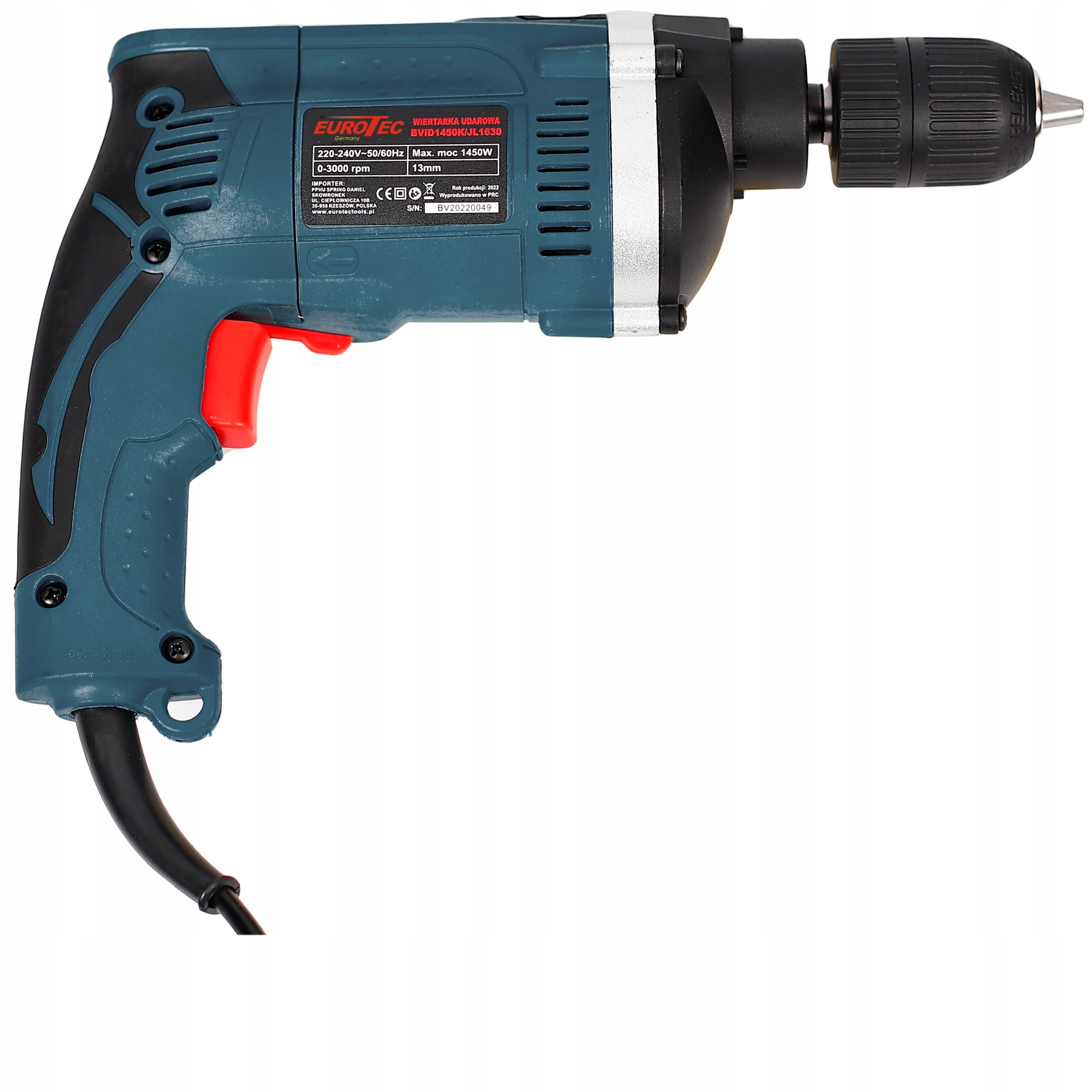 ELECTRIC IMPACT DRILL Ø13 1450W SELF-CLAMPING IMPACT STRONG SELF-CLAMPING EAN (GTIN) 5904094444137
