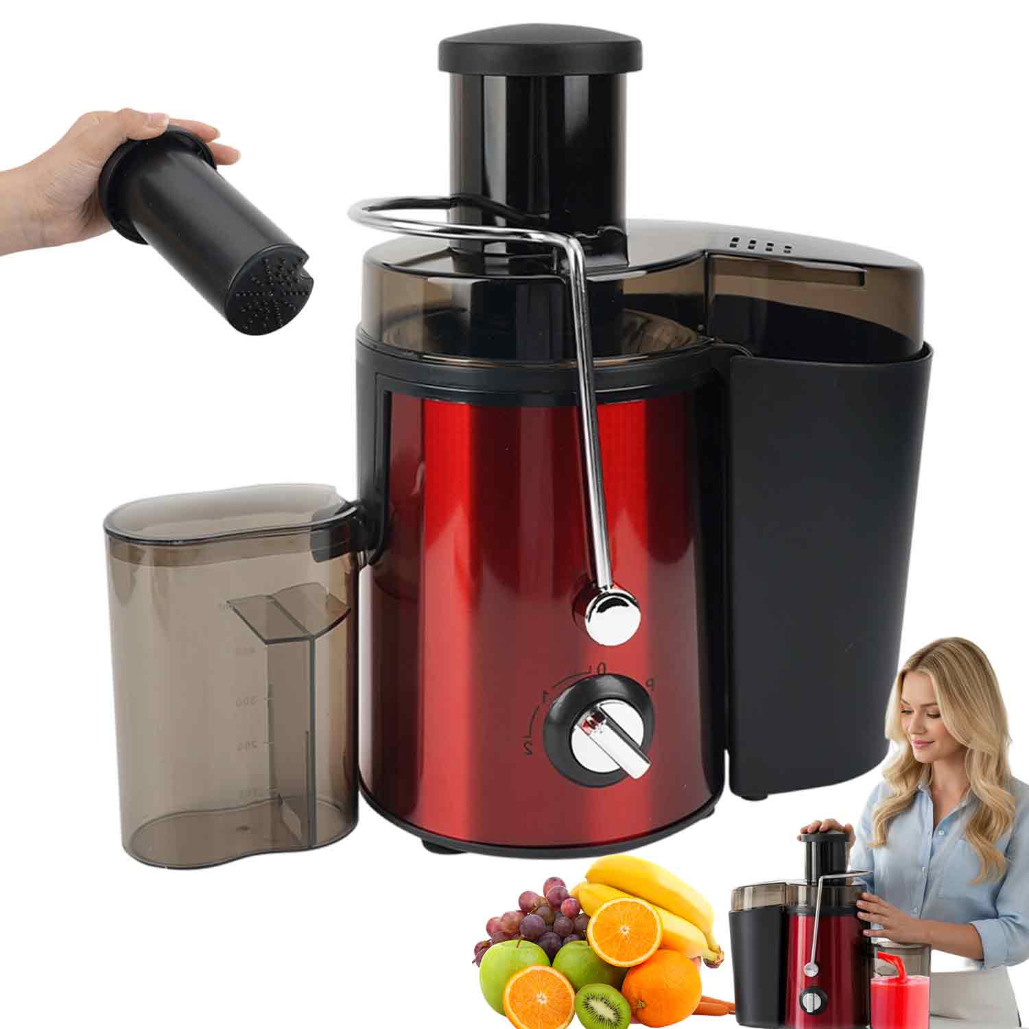 ELECTRIC JUICER STABLE FOUR SUCTION CUPS ON NON-SLIP BASE