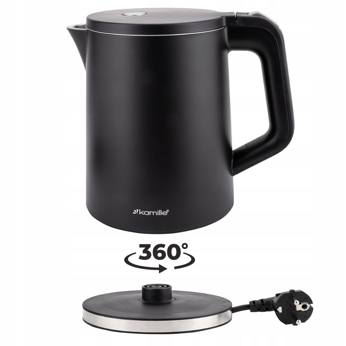 ELECTRIC KETTLE 1,2L BLACK MESH FILTER 1800W POWERFUL KAMILLE Manufacturer code KM1707A