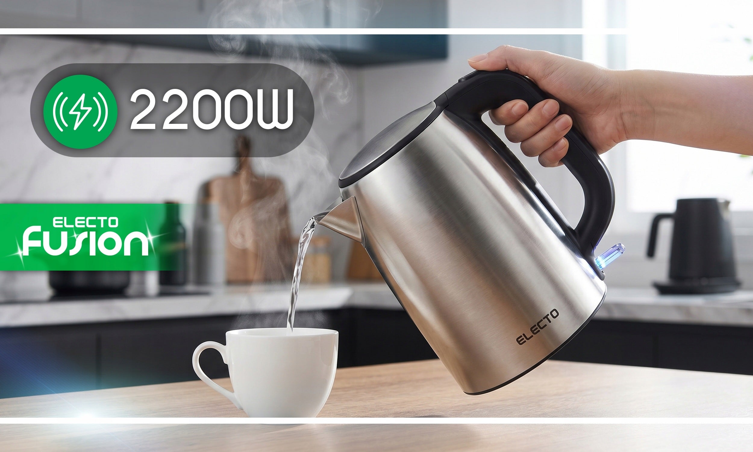ELECTRIC KETTLE 1,7l WIRELESS STAINLESS STEEL 304 2200W Manufacturer code CZAJNIK ELEKTRYCZNY STALOWY 1,7 L SteelKettle