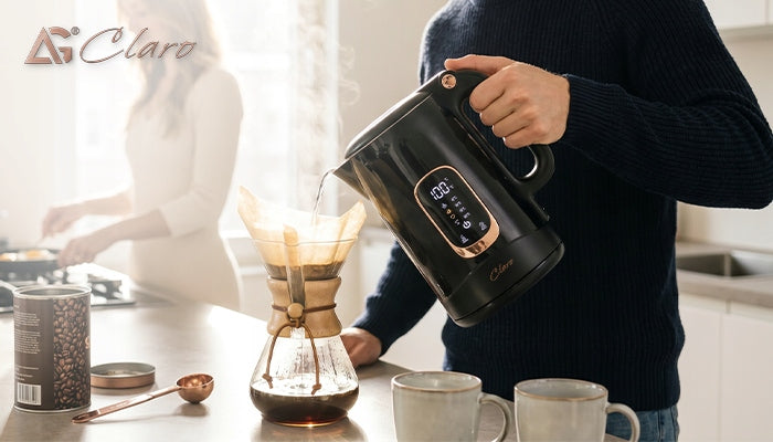 ELECTRIC KETTLE CLARO UNO 1800W 1,8L WITH TEMPERATURE CONTROL LCD BLACK Manufacturer code PANEL DOTYKOWY STAL NIERDZEWNA MOCNY DUŻY