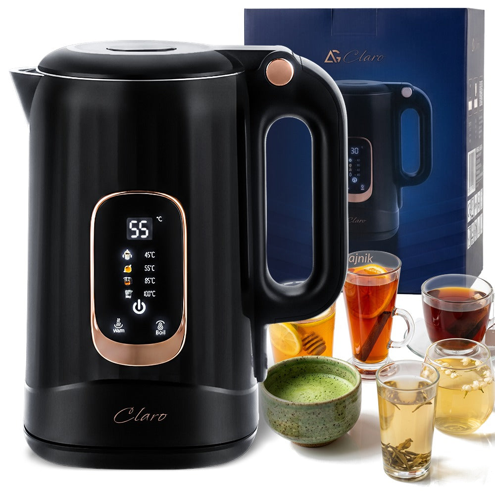 ELECTRIC KETTLE CLARO UNO 1800W 1,8L WITH TEMPERATURE CONTROL LCD BLACK