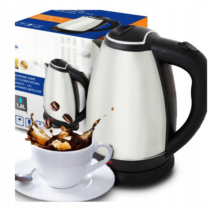 ELECTRIC KETTLE CORDLESS STEEL LARGE STRONG 1850W