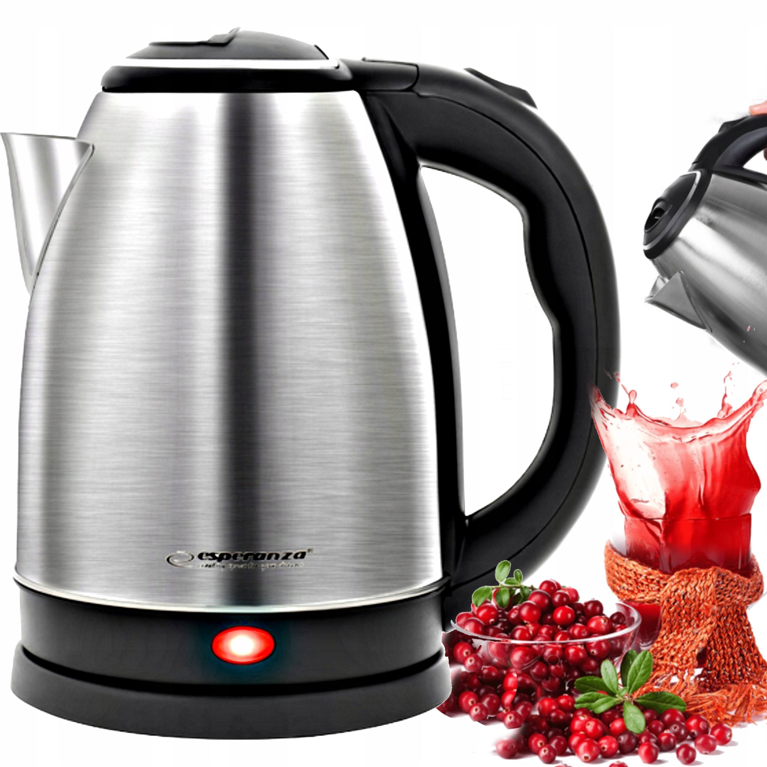 ELECTRIC KETTLE CORDLESS STEEL LARGE STRONG QUIET STAINLESS
