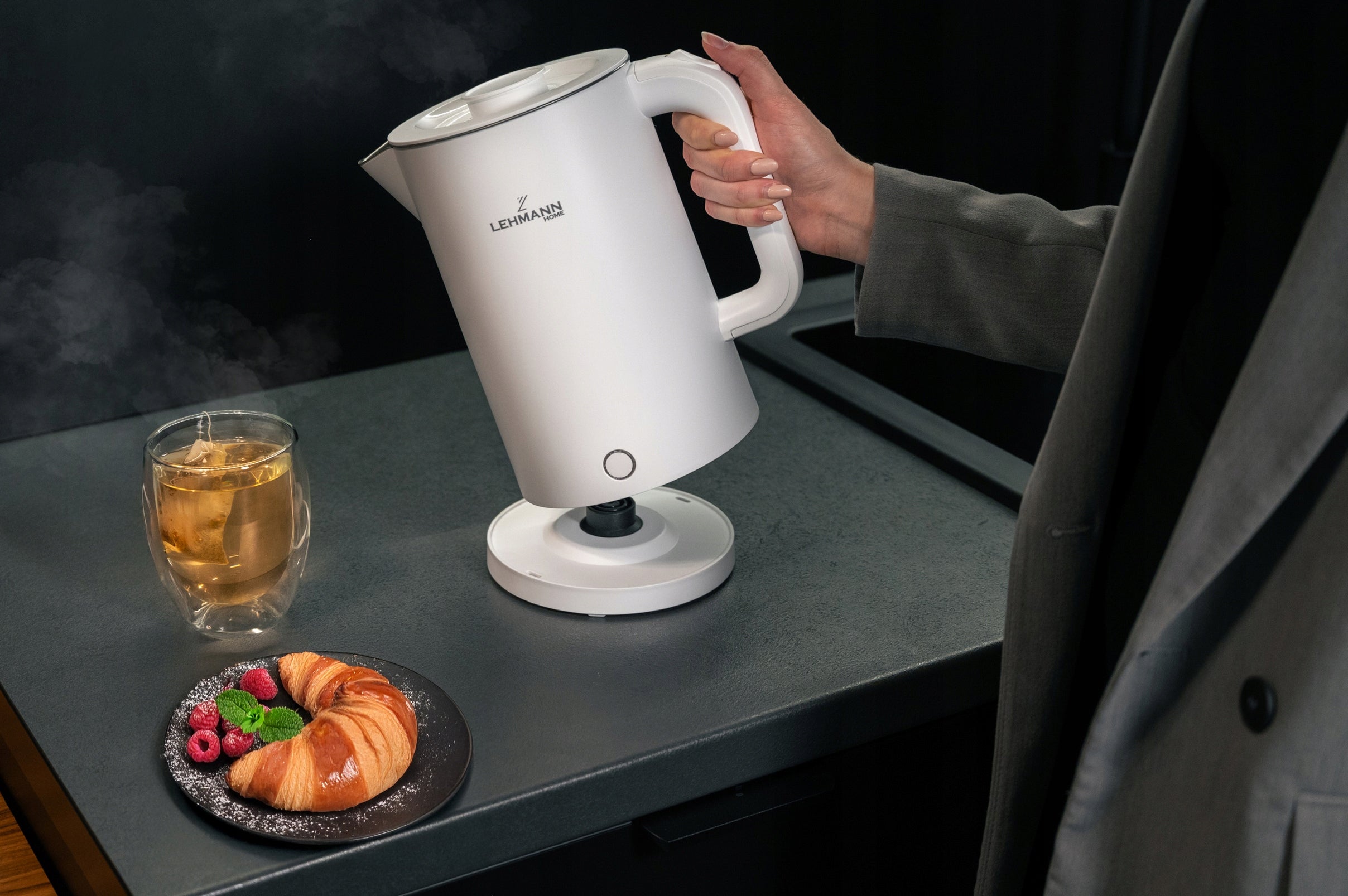 ELECTRIC KETTLE CORDLESS STRONG 1,7L 2200W STEEL LARGE SILENT LED Packaging status original