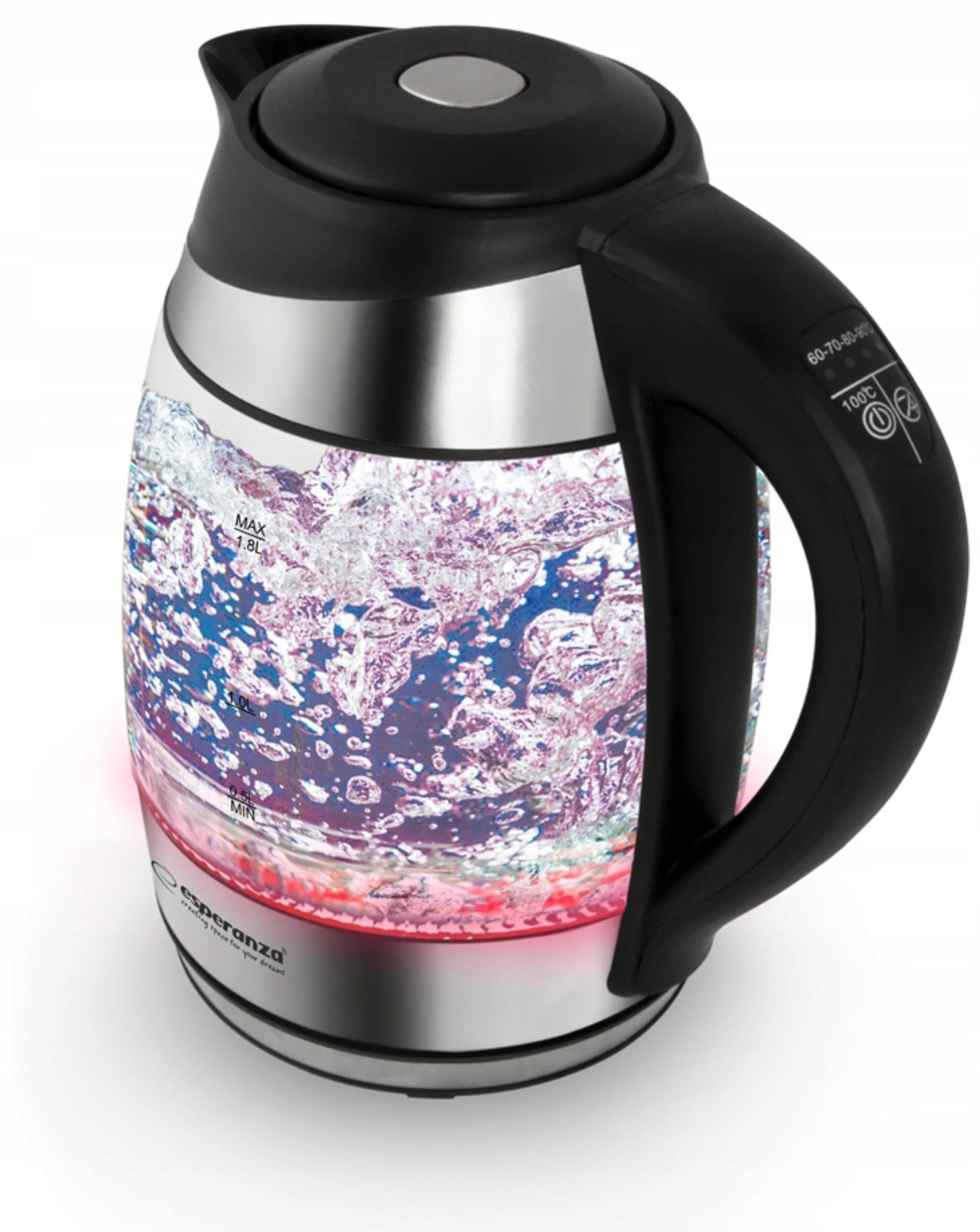 ELECTRIC KETTLE GLASS EKK026 ESPERANZA WITH TEMPERATURE CONTROL 2200W Manufacturer code EKK026