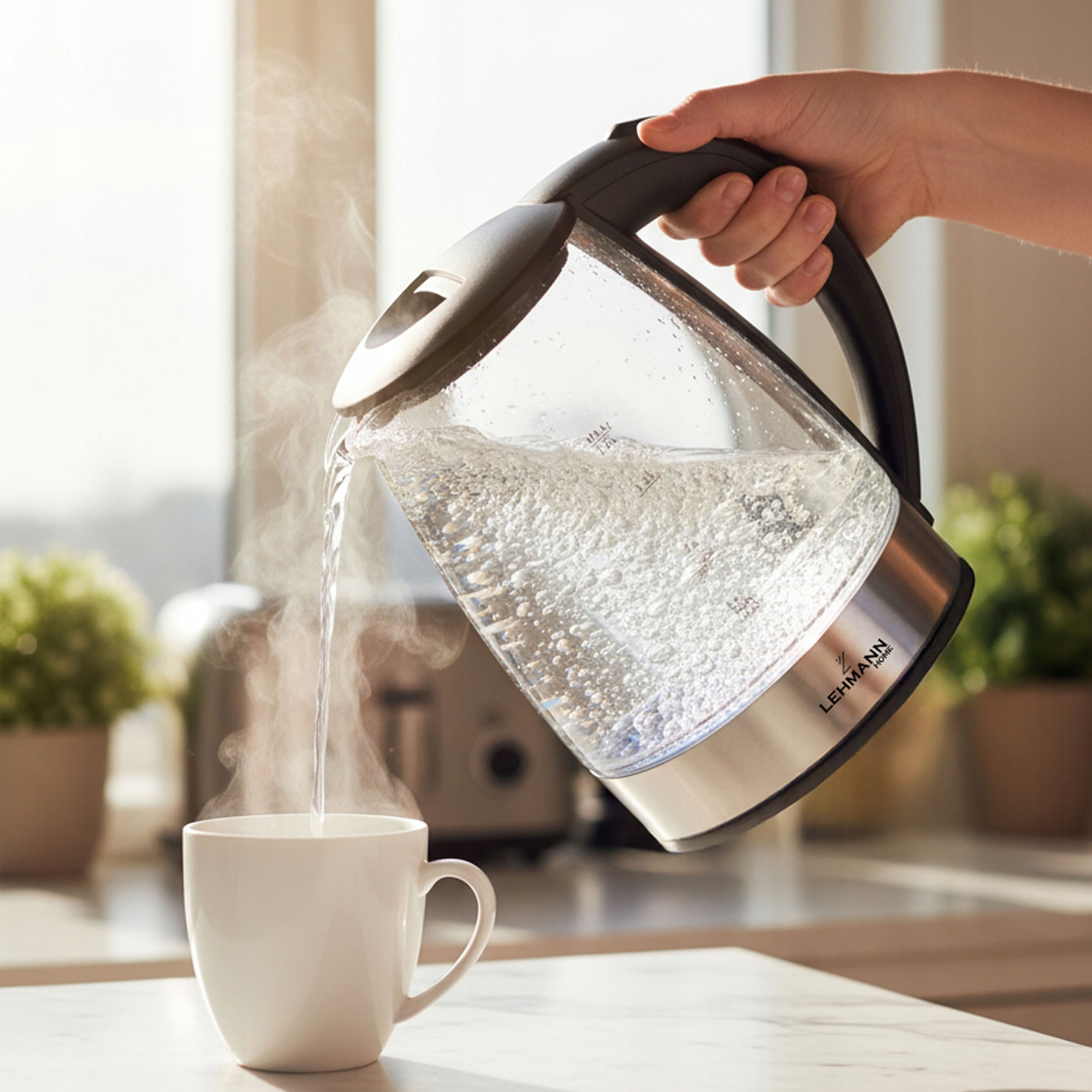 ELECTRIC KETTLE GLASS WIRELESS BACKLIT WITH LED 2L QUIET 2200W Manufacturer code LHOEK-2220