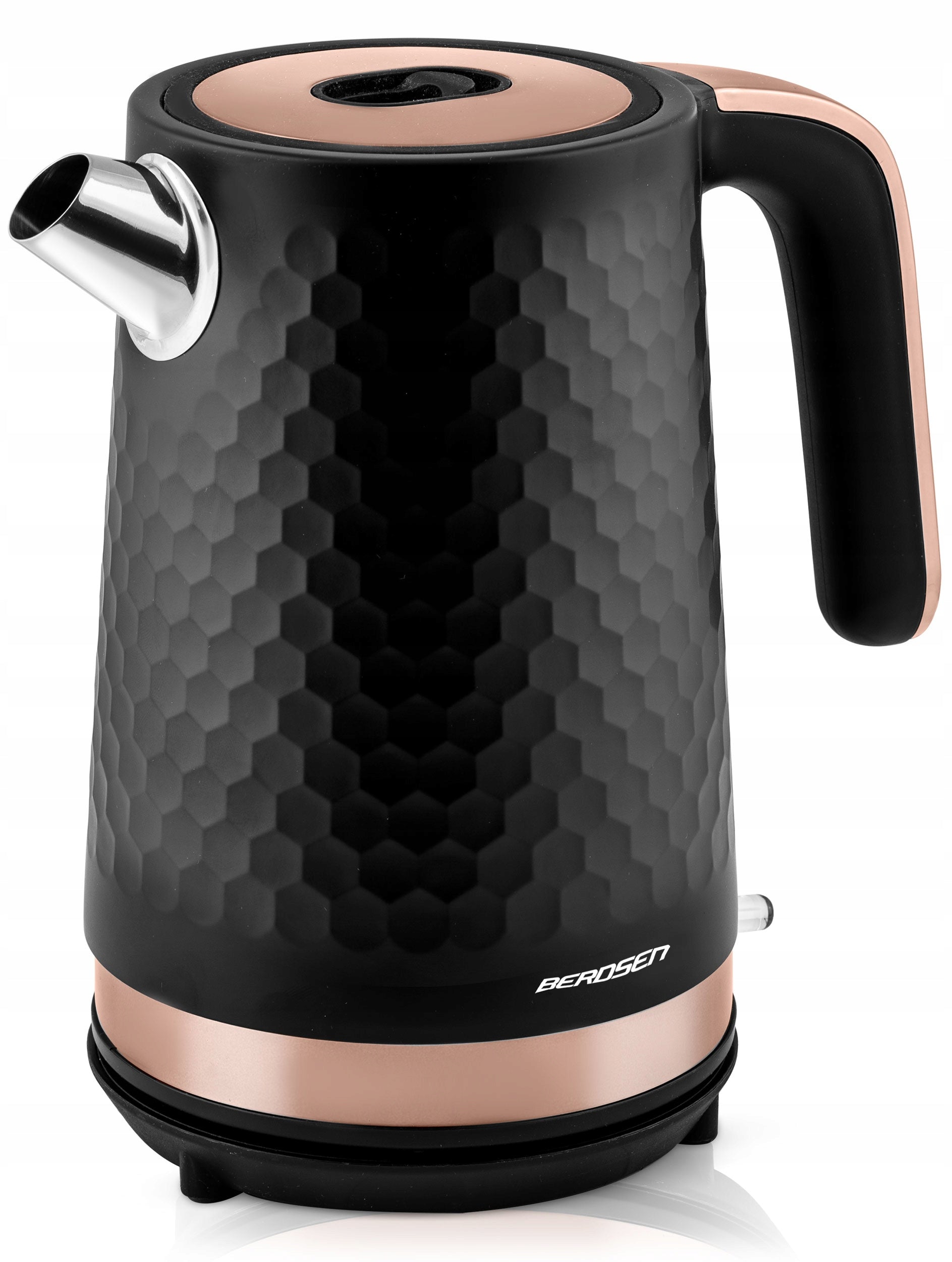 ELECTRIC KETTLE METAL BLACK GOLD CORDLESS 1,7L BERDSEN 2200W Packaging status original