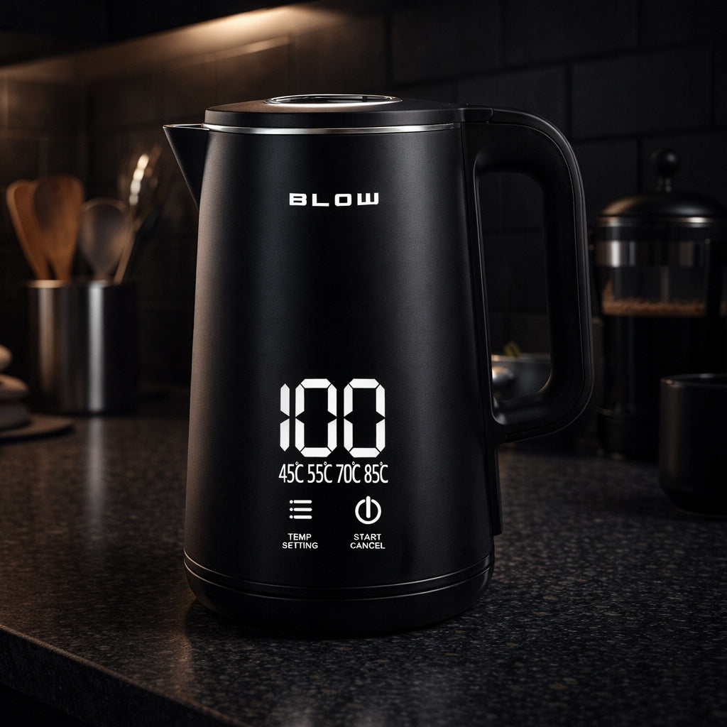 ELECTRIC KETTLE TEMPERATURE CONTROL 2200W LED WIRELESS BLACK Brand Blow