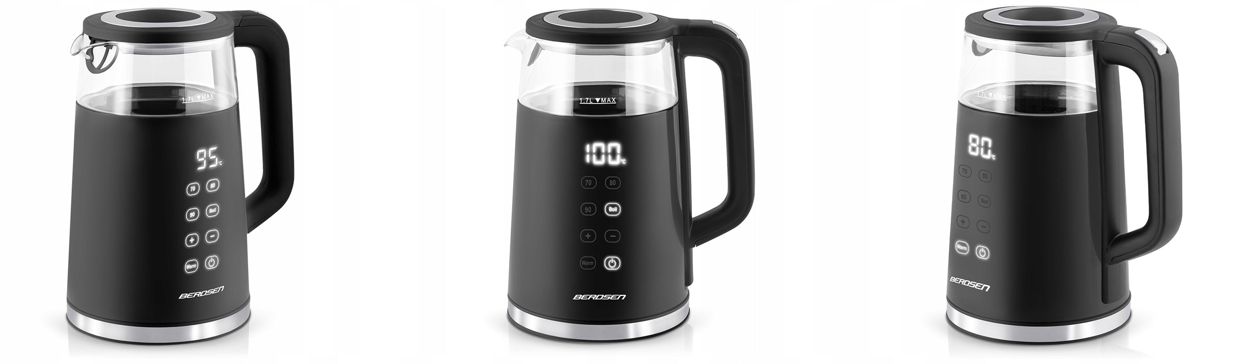 ELECTRIC KETTLE TEMPERATURE CONTROL 2200W TOUCH PANEL 1,7L BERDSEN Manufacturer code 370700