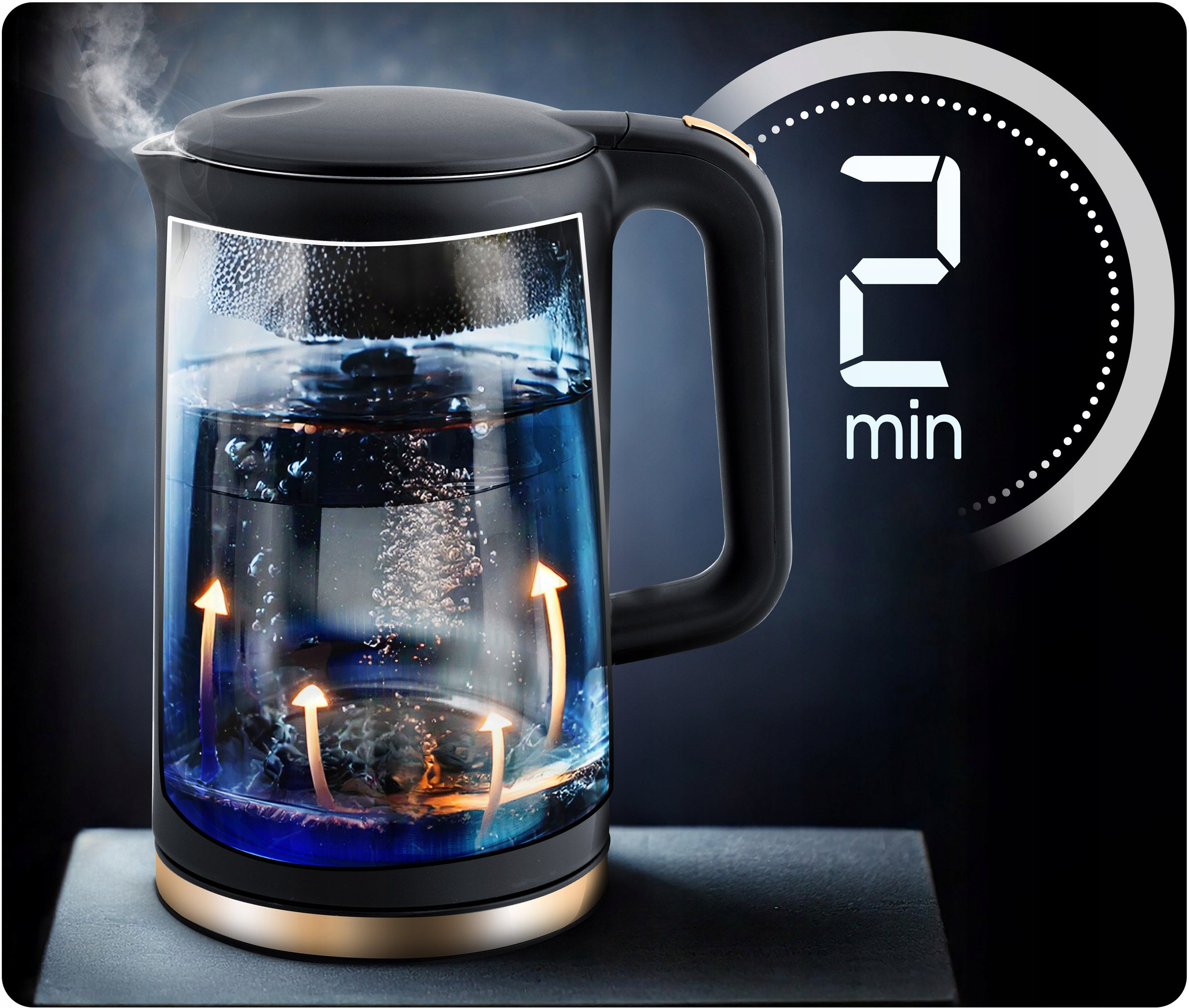 ELECTRIC KETTLE TEMPERATURE CONTROL 2200W TOUCH PANEL 1,7L BERDSEN Manufacturer code 371201