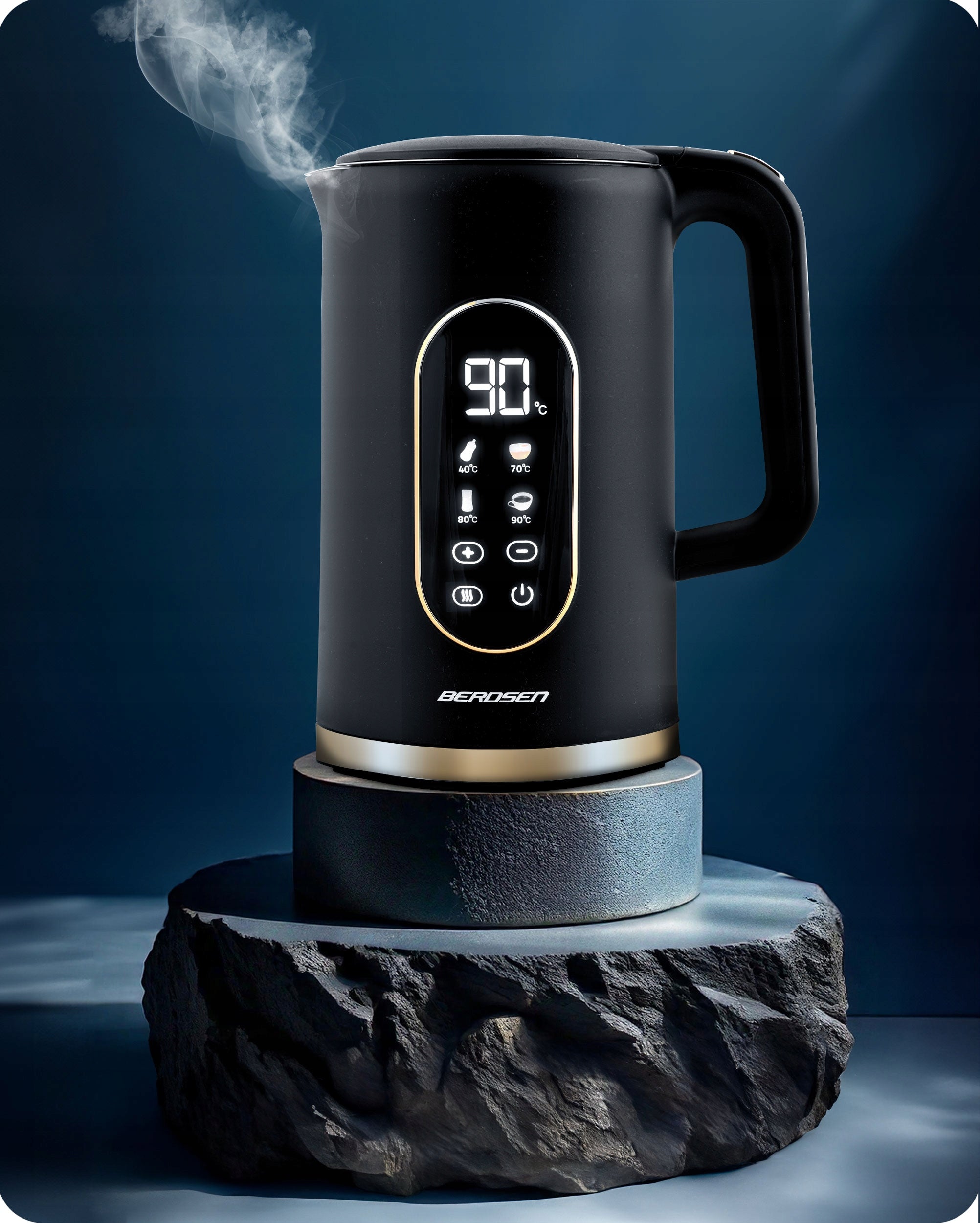 ELECTRIC KETTLE TEMPERATURE CONTROL 2200W TOUCH PANEL 1,7L BERDSEN Packaging status original