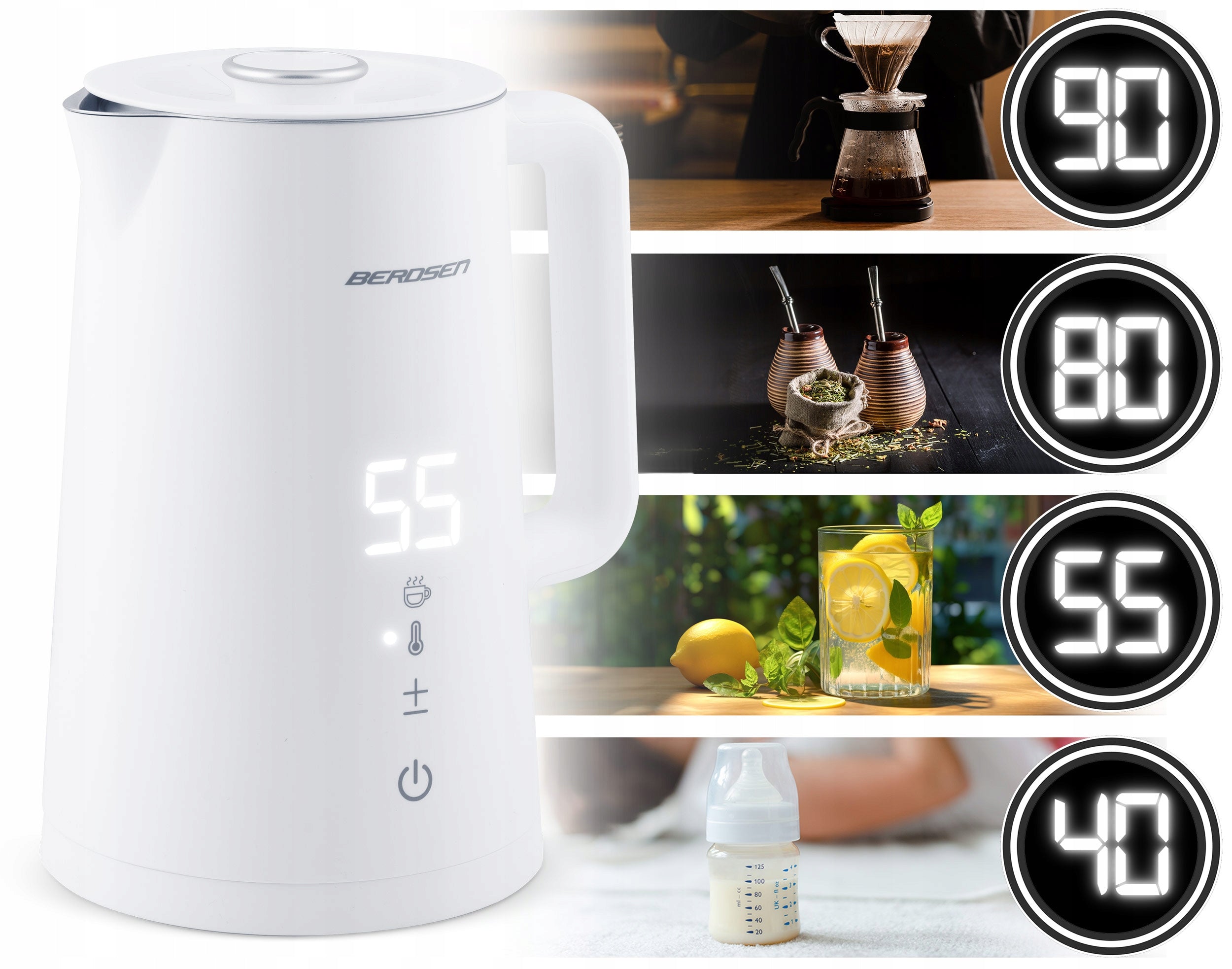 ELECTRIC KETTLE TEMPERATURE CONTROL 2200W TOUCH PANEL 1,7L Manufacturer code 370901