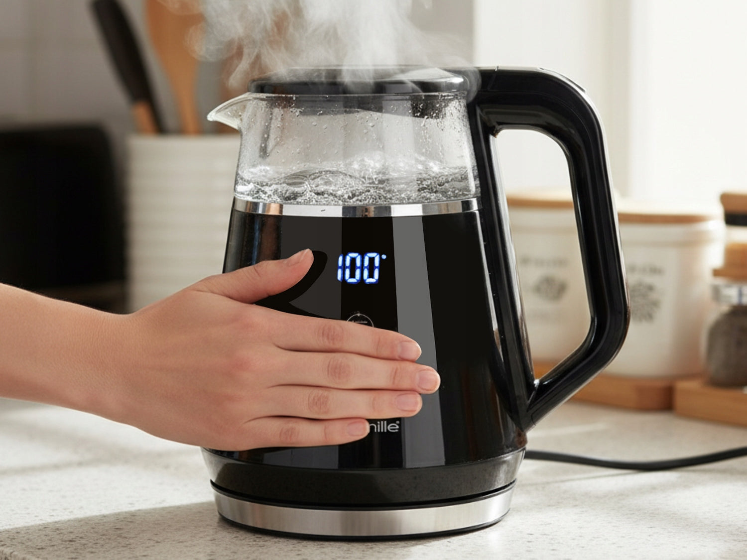 ELECTRIC KETTLE TEMPERATURE CONTROL TOUCH PANEL 1,0L 1100W KAMILLE Manufacturer code KM1712