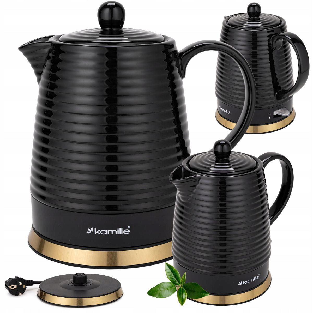ELECTRIC KETTLE WIRELESS CERAMIC KAMILLE 1200 W 1,2 L black