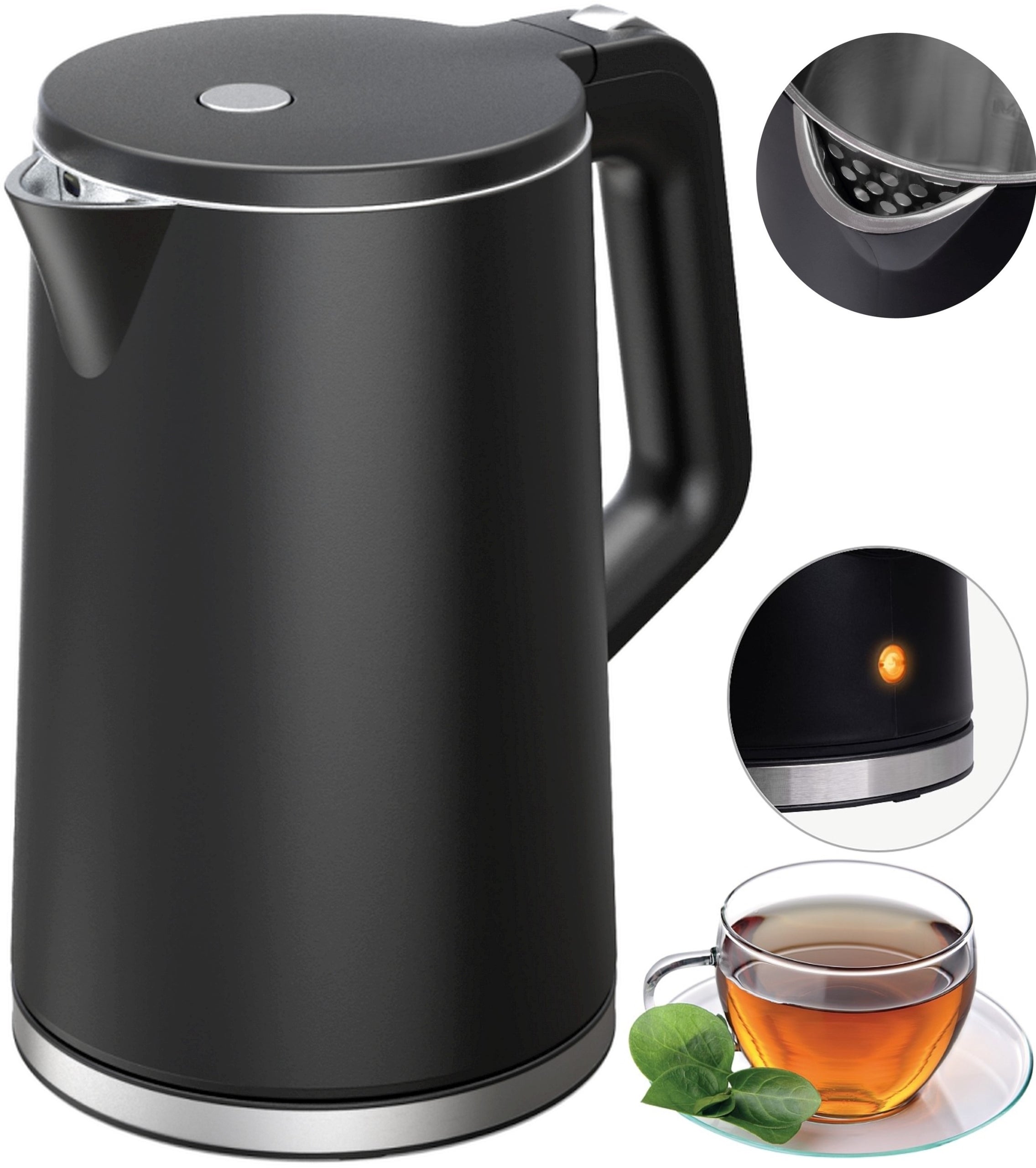 ELECTRIC KETTLE WIRELESS IDEAL Insulated QUIET ENERGY EFFICIENT 1,7