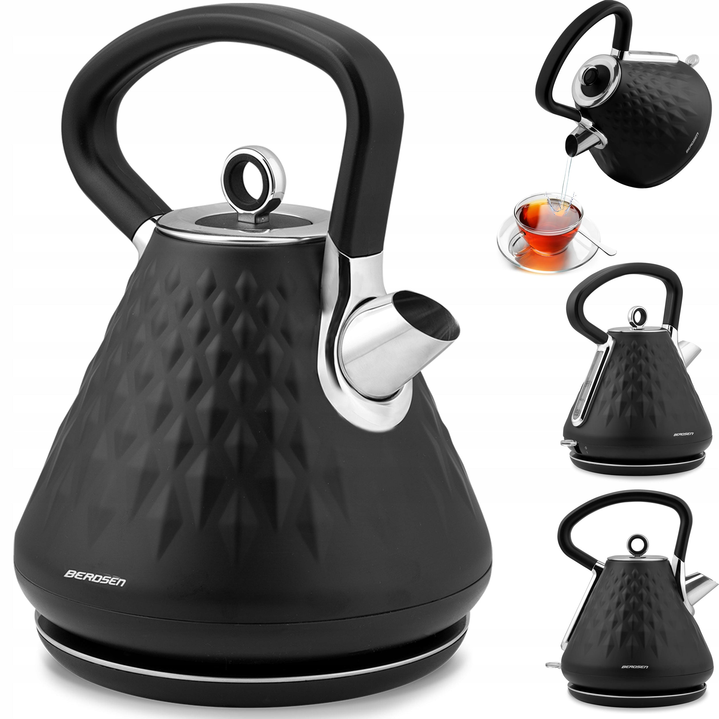ELECTRIC KETTLE WIRELESS PYRAMID FASHIONABLE 1,7L TEMPERATURE INDICATOR