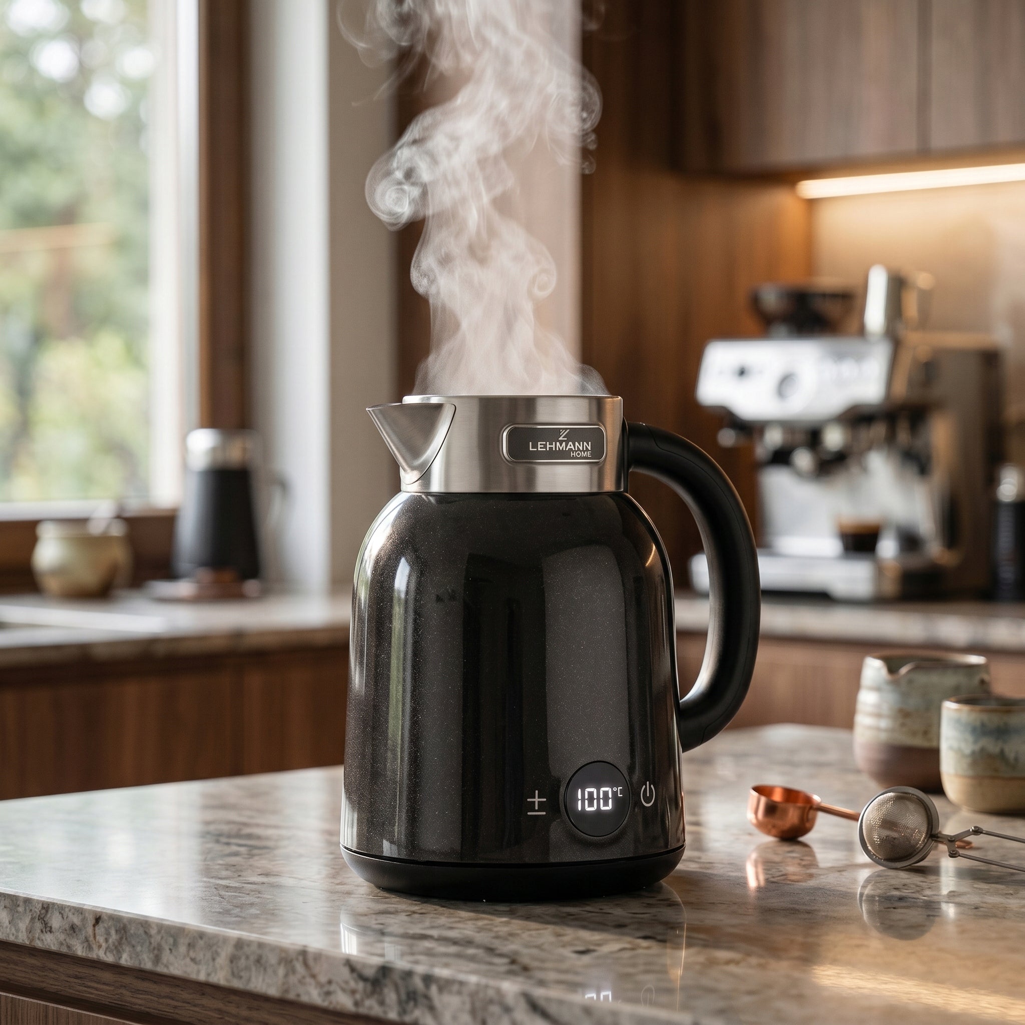ELECTRIC KETTLE WIRELESS STEEL RETRO SOUND BLACK 2200W 1,5L Packaging status original
