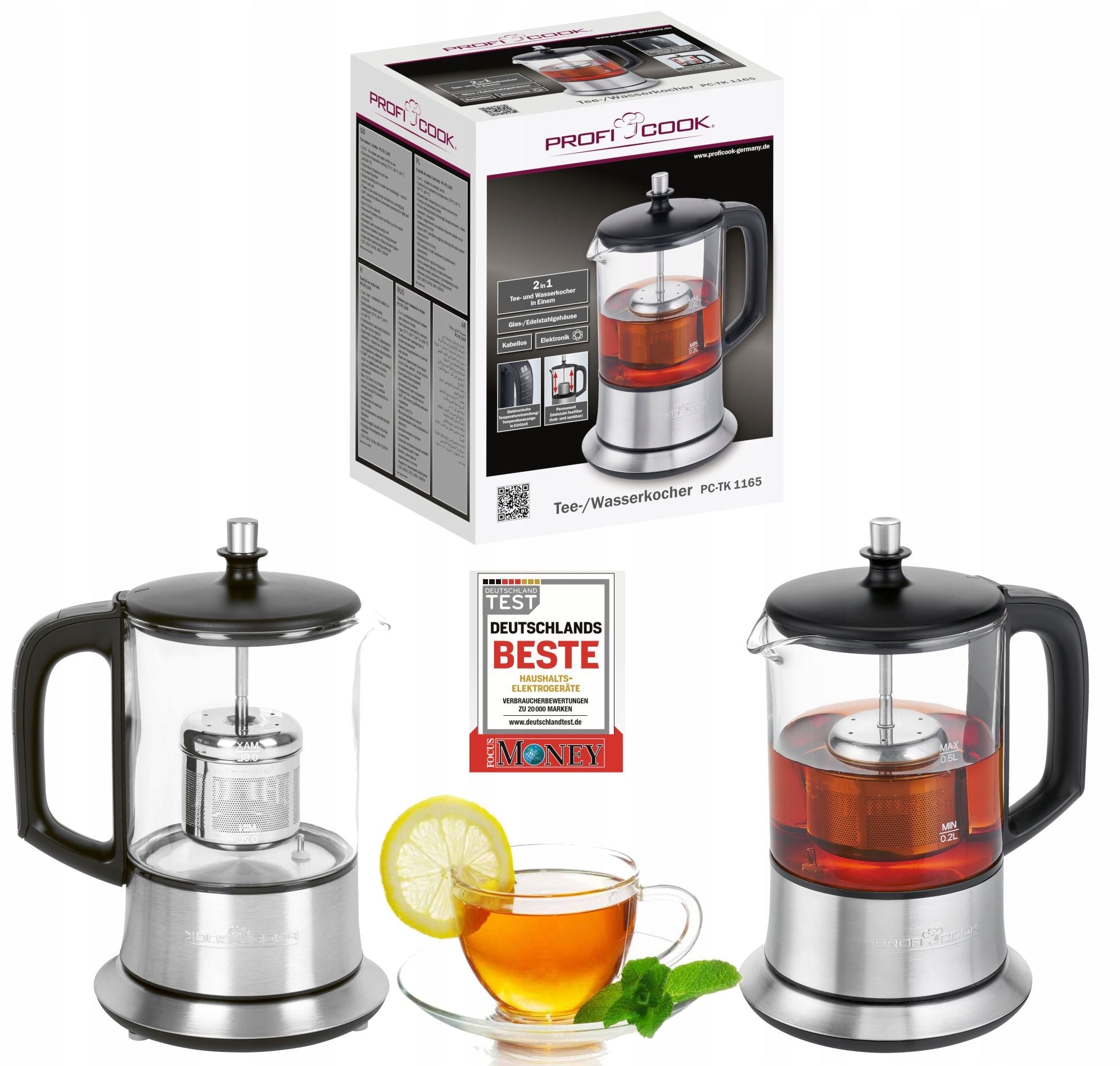 ELECTRIC KETTLE WITH BREWER FOR TEA AND HERBS Manufacturer code PC-TK 1165