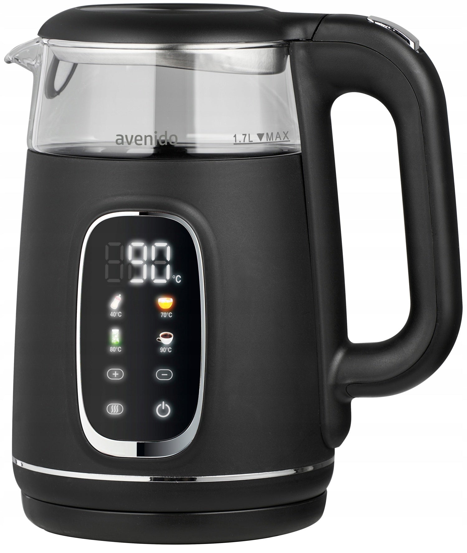 ELECTRIC KETTLE WITH TEMPERATURE CONTROL GLASS 1,7L Touch Panel Manufacturer code Czajnik elektryczny z regulacją temp. AV1310
