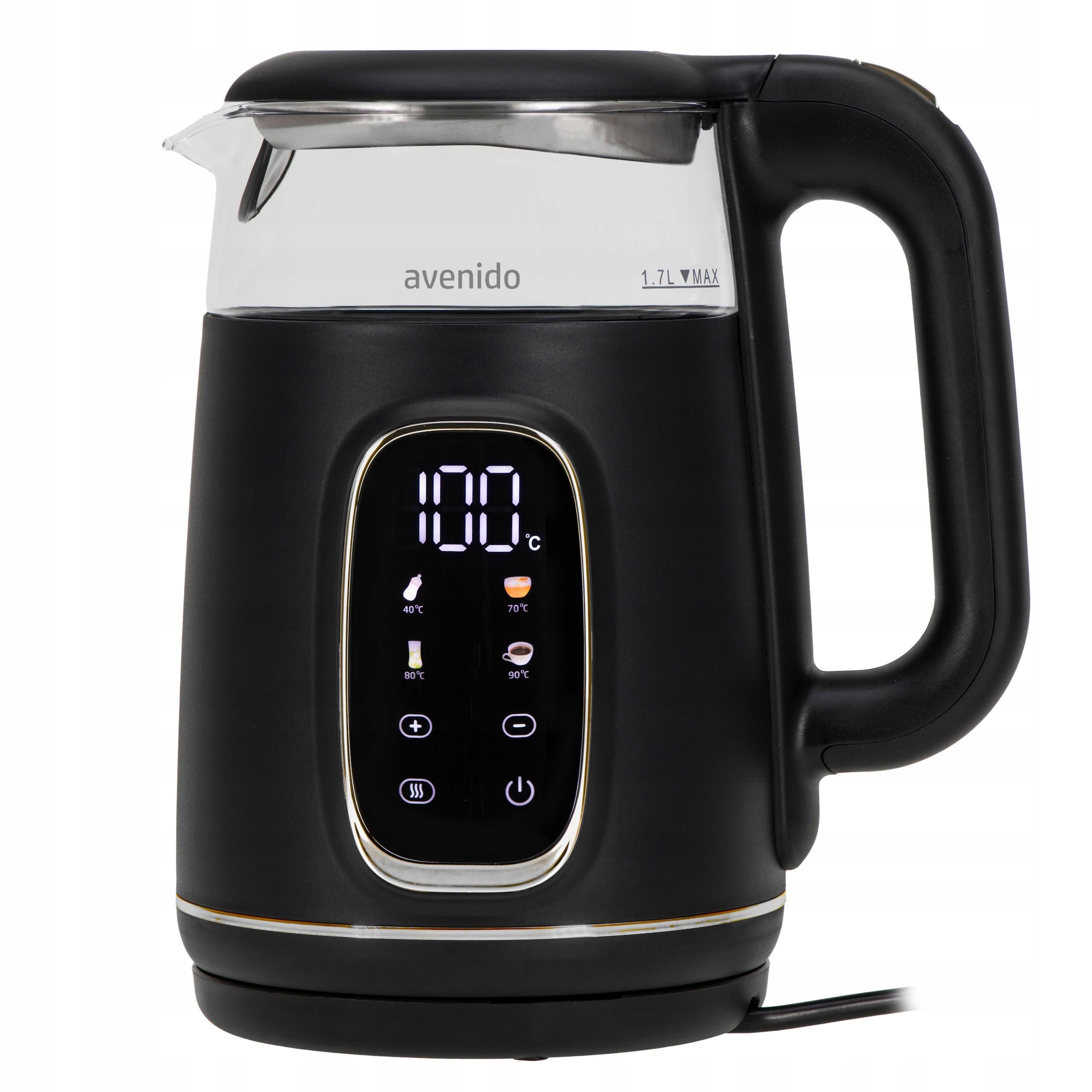 ELECTRIC KETTLE WITH TEMPERATURE CONTROL GLASS 1,7L Touch Panel Packaging status original