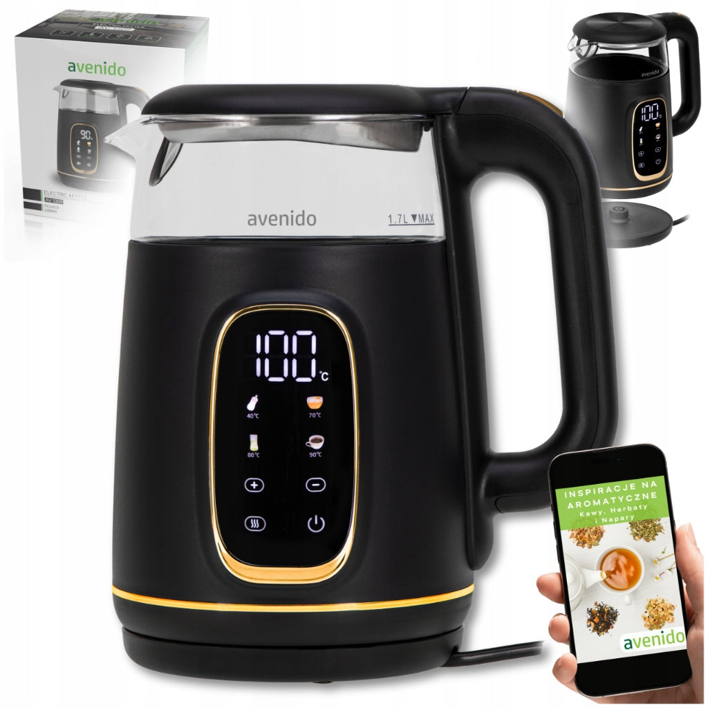 ELECTRIC KETTLE WITH TEMPERATURE CONTROL GLASS 1,7L Touch Panel
