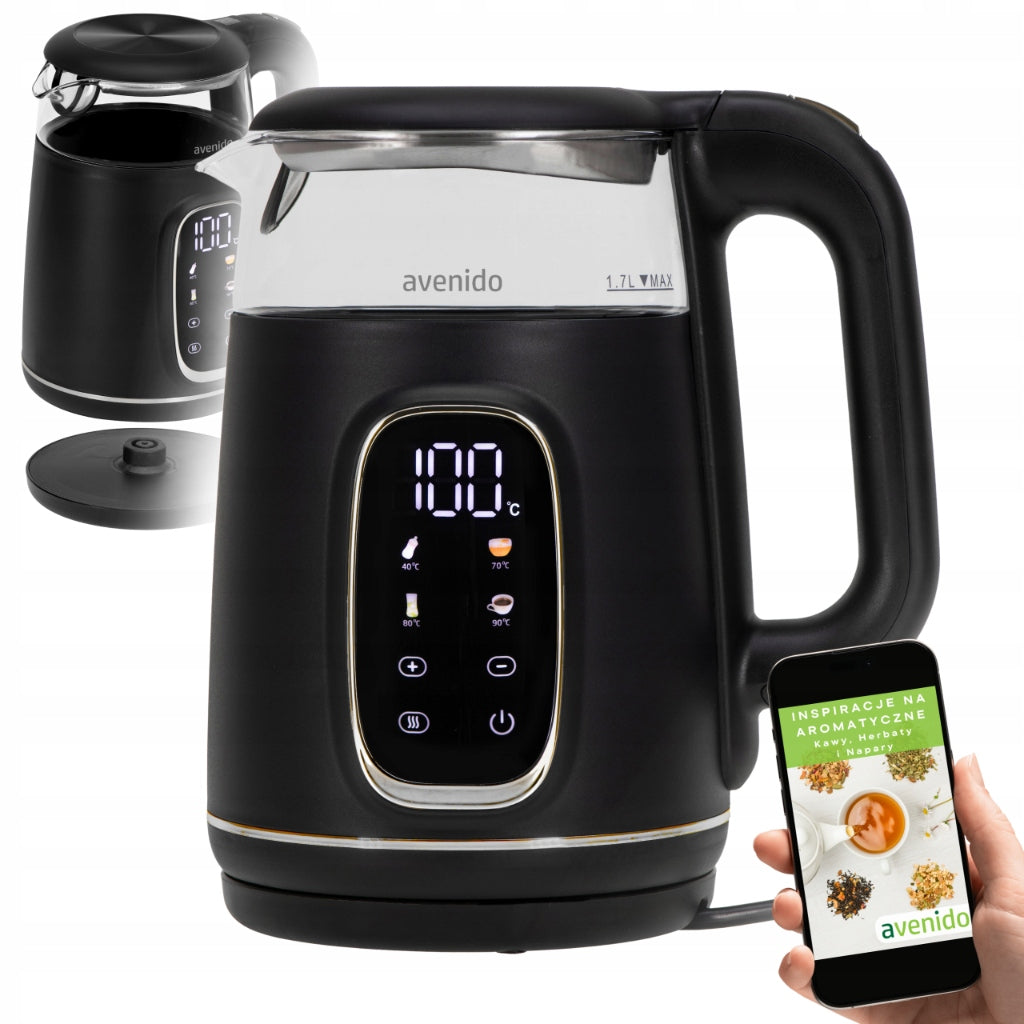 ELECTRIC KETTLE WITH TEMPERATURE CONTROL GLASS 1,7L Touch Panel