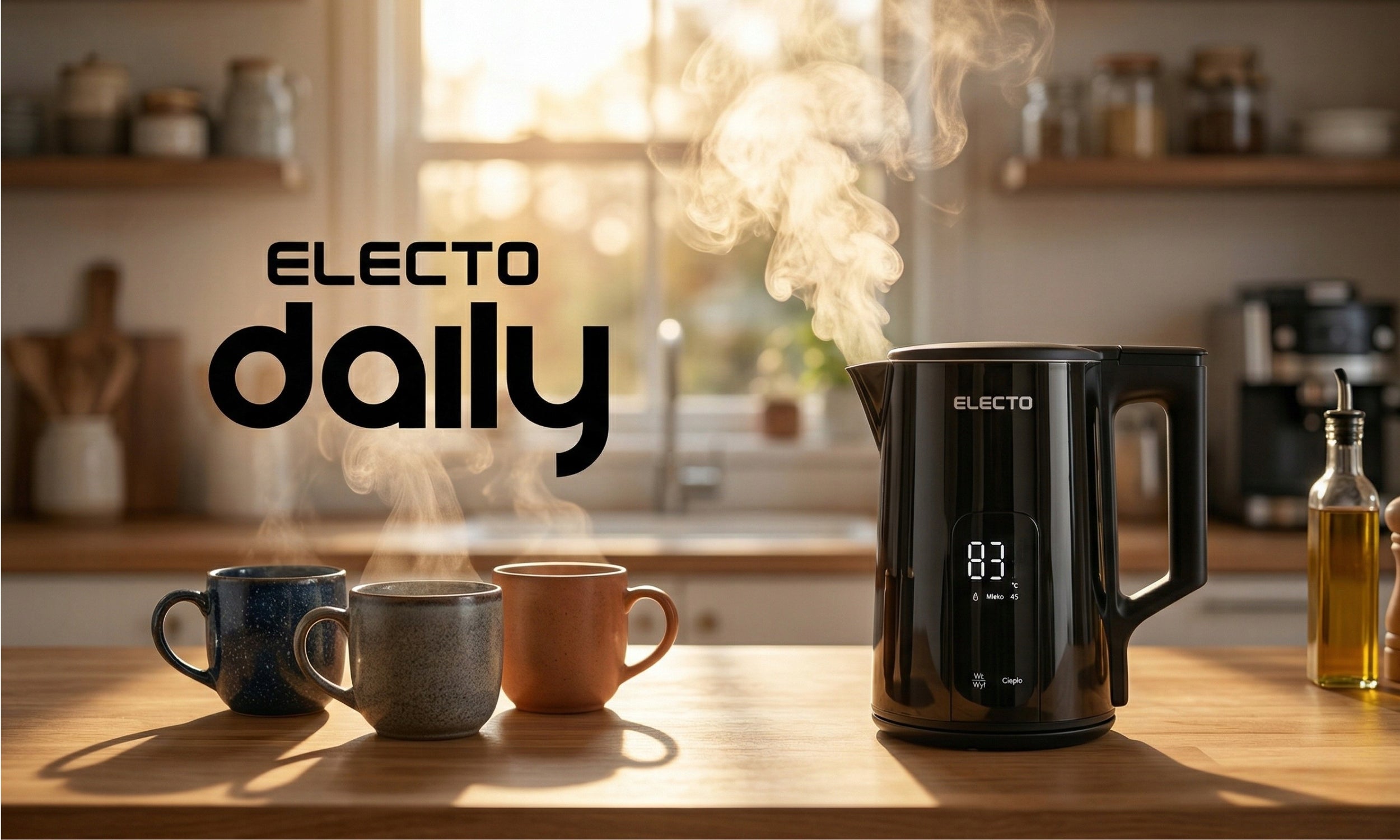 ELECTRIC KETTLE WITH TEMPERATURE CONTROL LED 1,7L STEEL BLACK 2200W Packaging status original