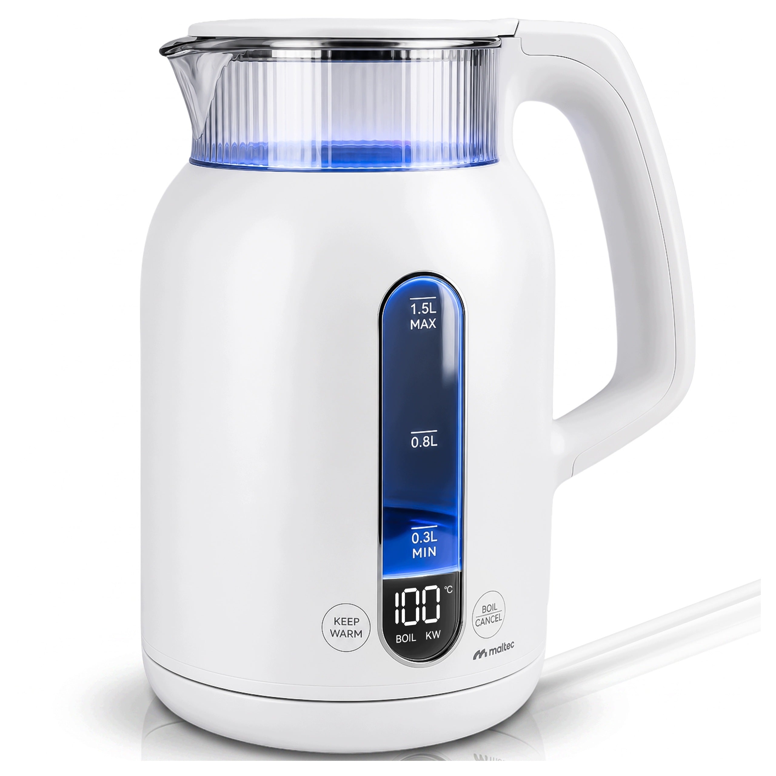 ELECTRIC KETTLE WITH TEMPERATURE CONTROL LED HEAT SUPPORT 1,5L
