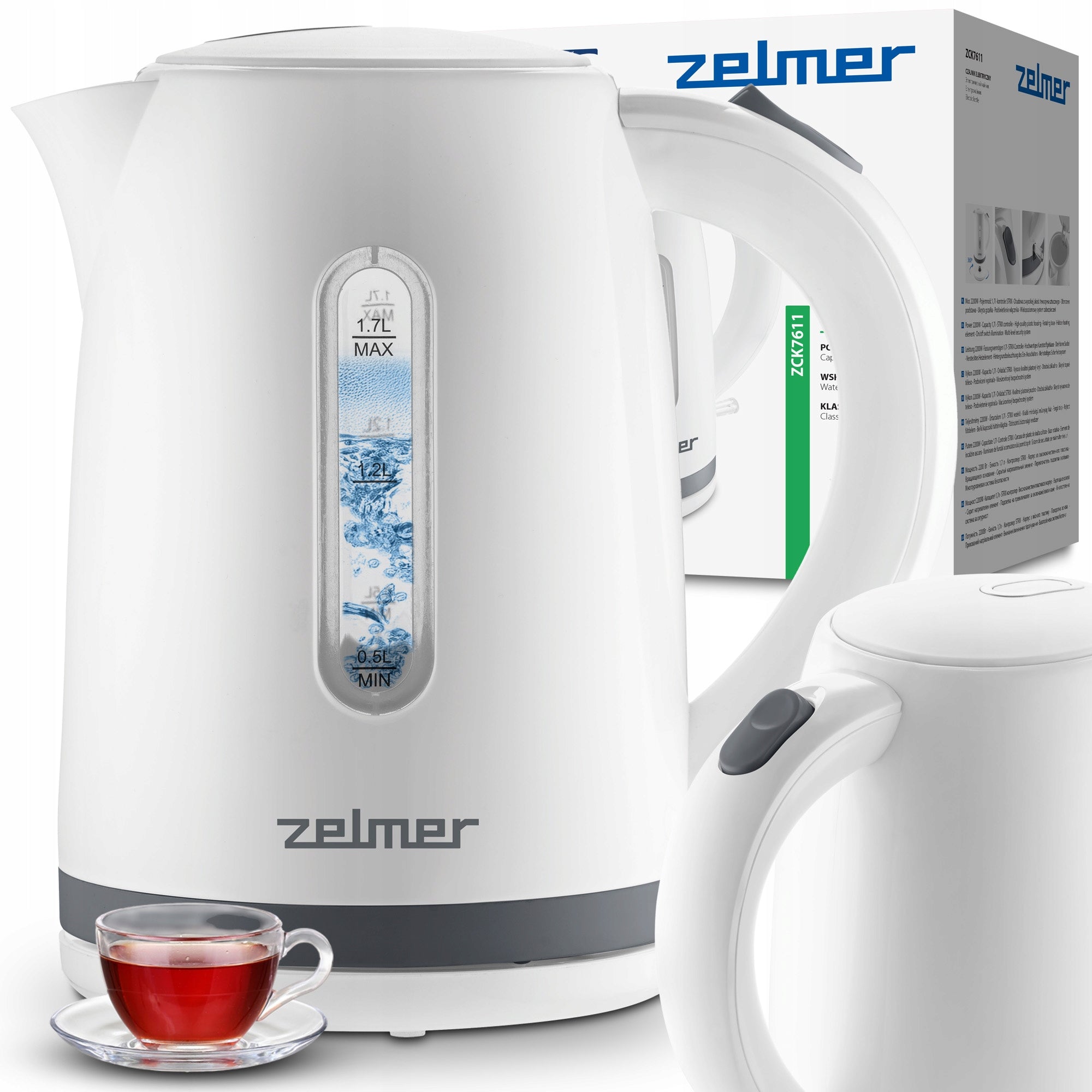 ELECTRIC KETTLE ZELMER WIRELESS PLATE HEATER FILTER 1,7L 2200W