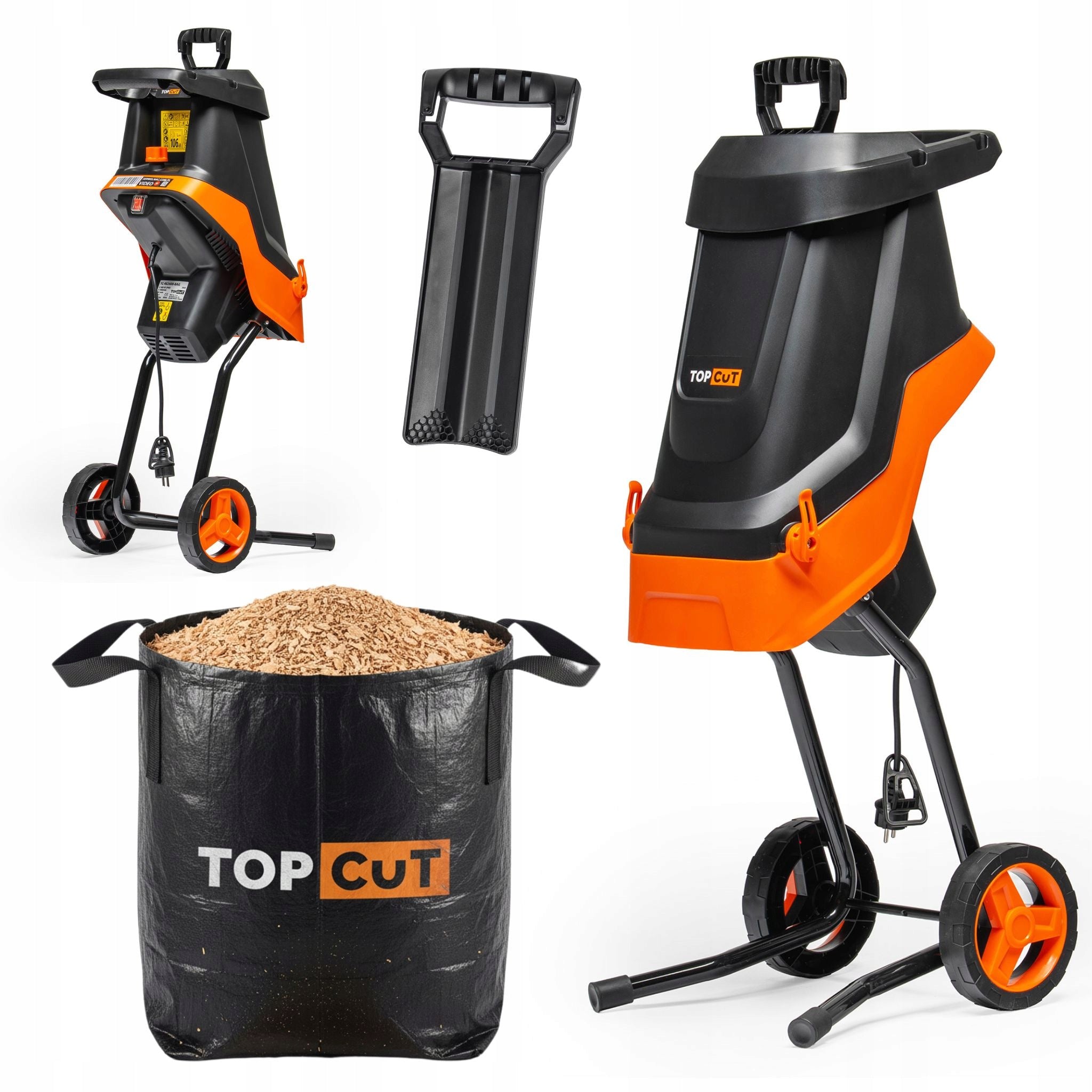 ELECTRIC KNIFE BRANCH SHREDDER 2600W WOOD CHIPER BAG 45L