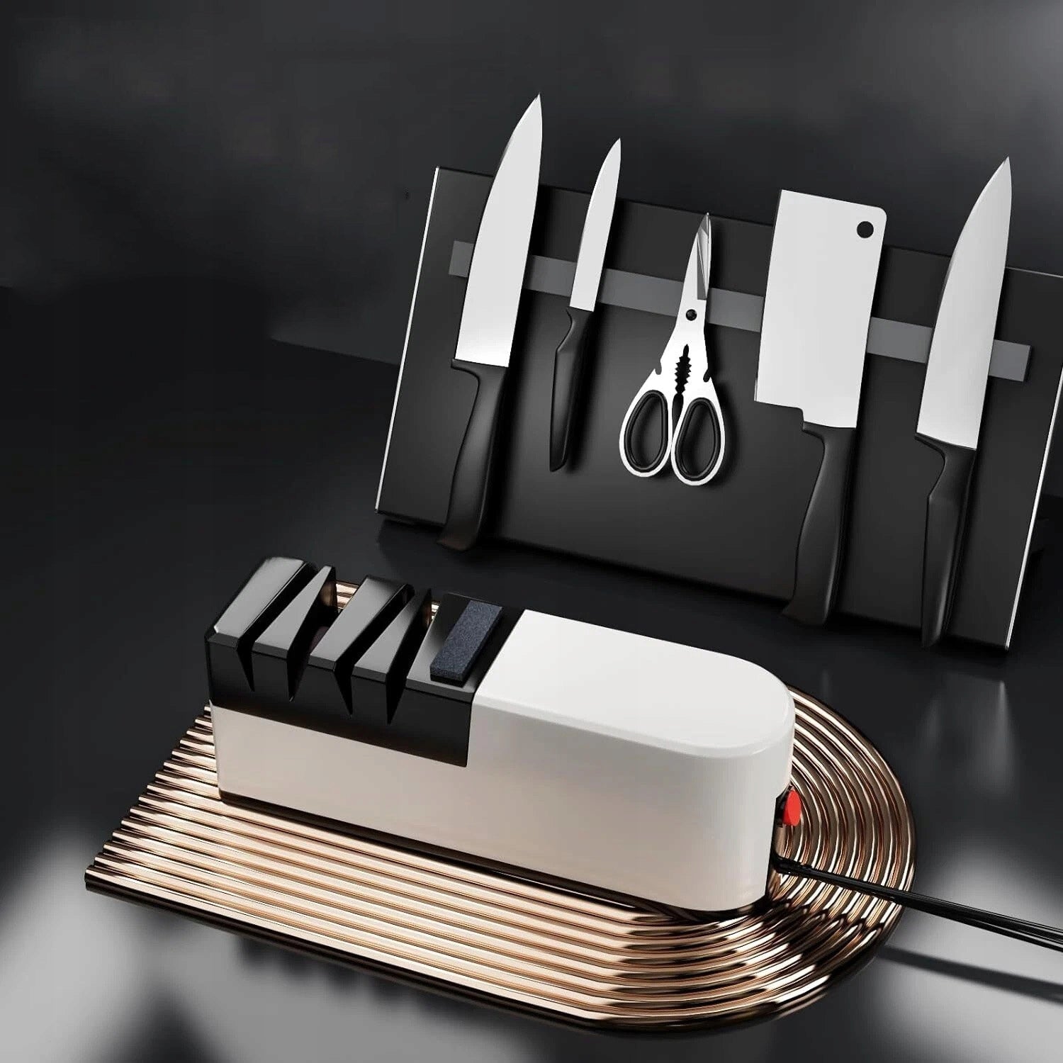ELECTRIC KNIFE SHARPENER WITH HIGH EFFICIENCY AND FAST SPURTING Packaging status original