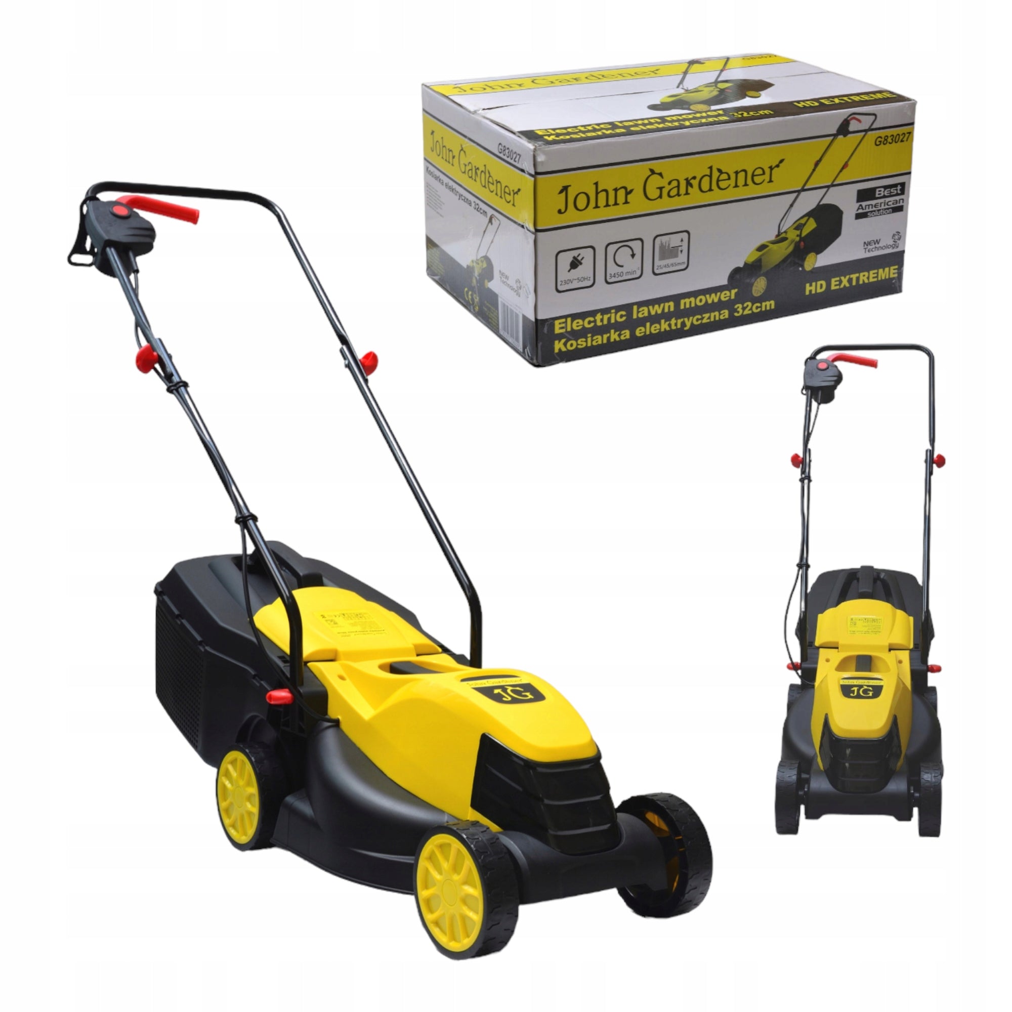 ELECTRIC LAWN MOWER 1300W KNIFE 32CM BASKET 30L ADJUSTABLE G83027