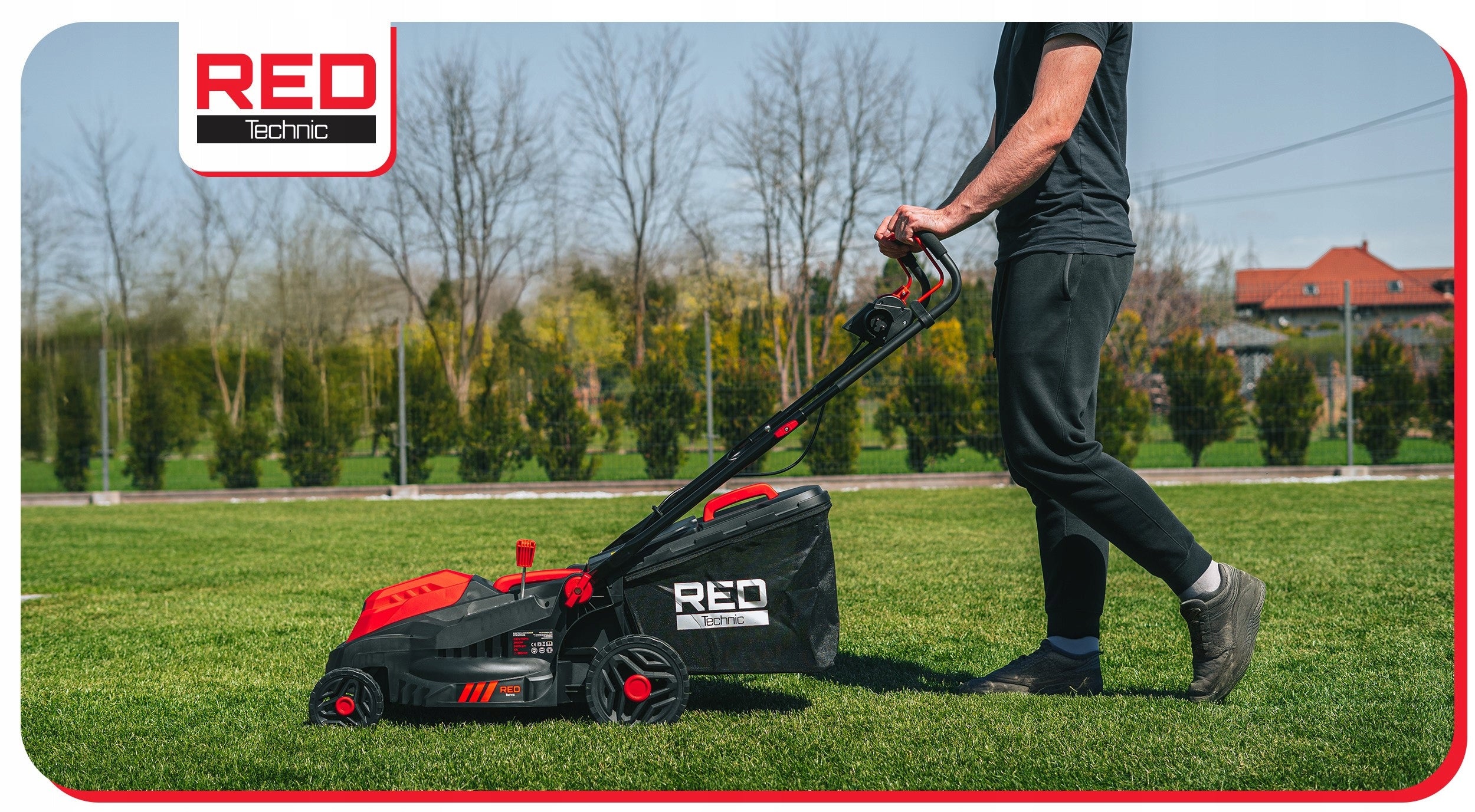 ELECTRIC LAWN MOWER 2600W KNIFE 38CM ADJUSTMENT LIGHT LARGE BASKET 42L Basket with a basket