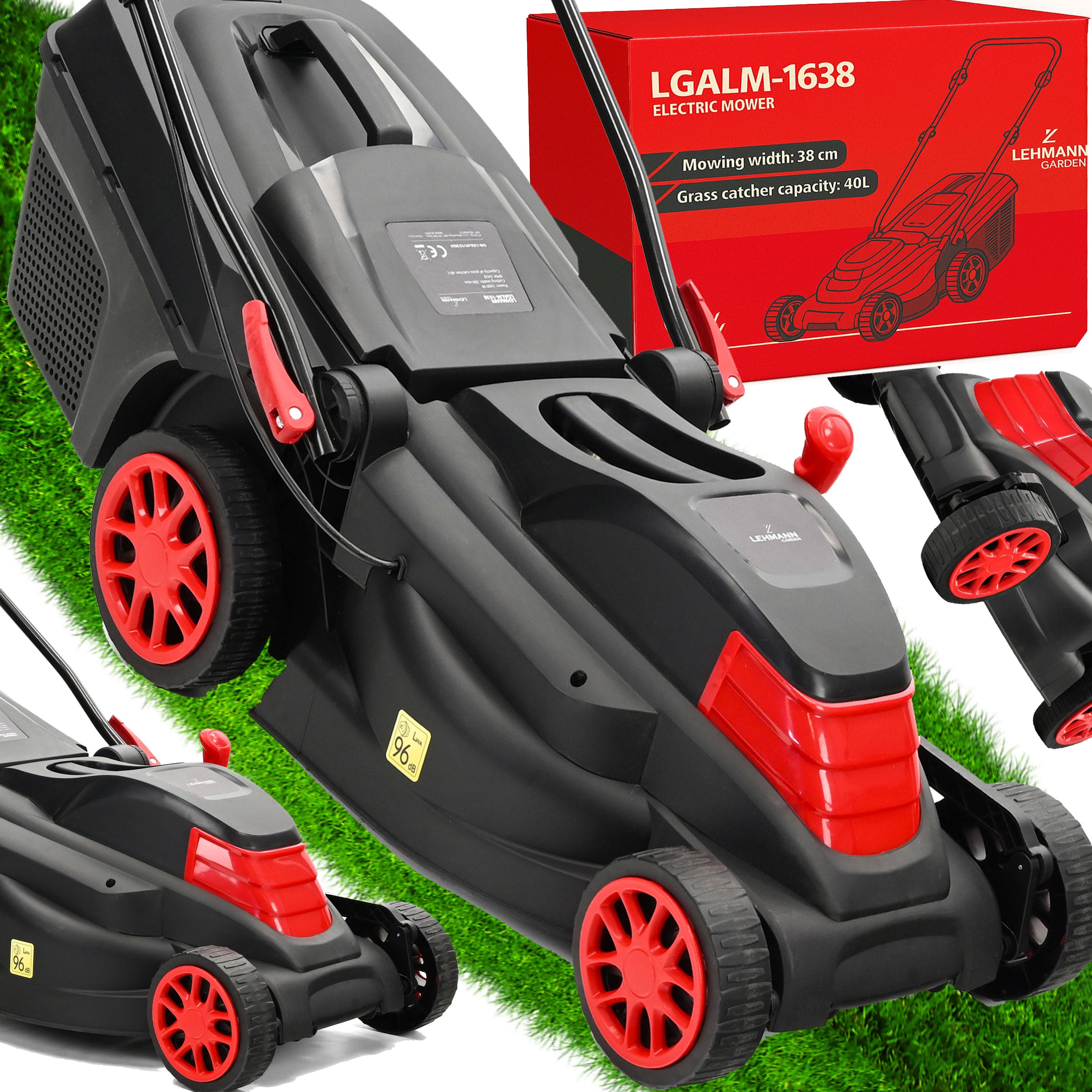 ELECTRIC LAWN MOWER 2600W LARGE STRONG ADJUSTABLE LARGE BASKET 4000ML Packaging status original