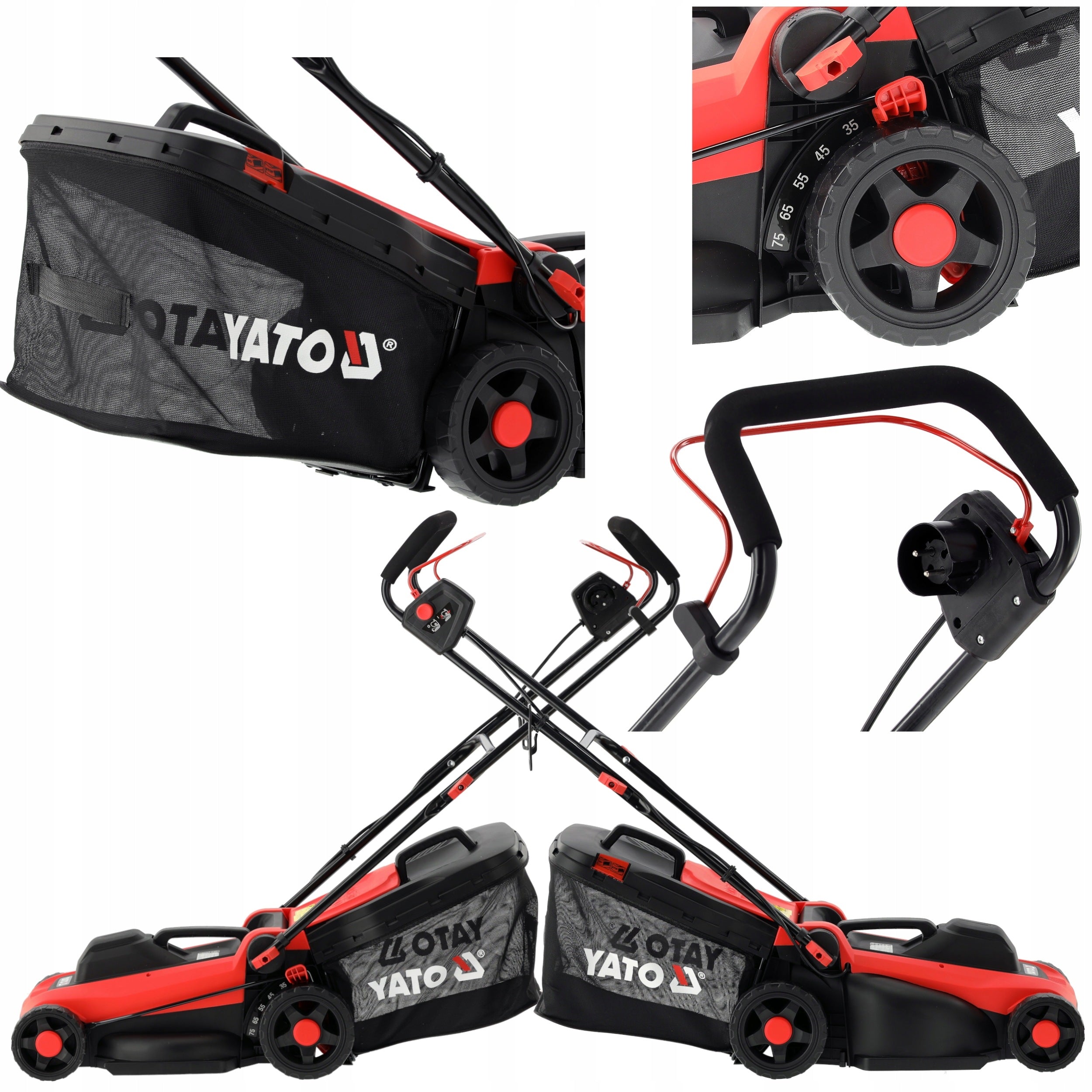 ELECTRIC LAWN MOWER POWER 1500W WIDTH 36CM BASKET 40L ADJUSTMENT