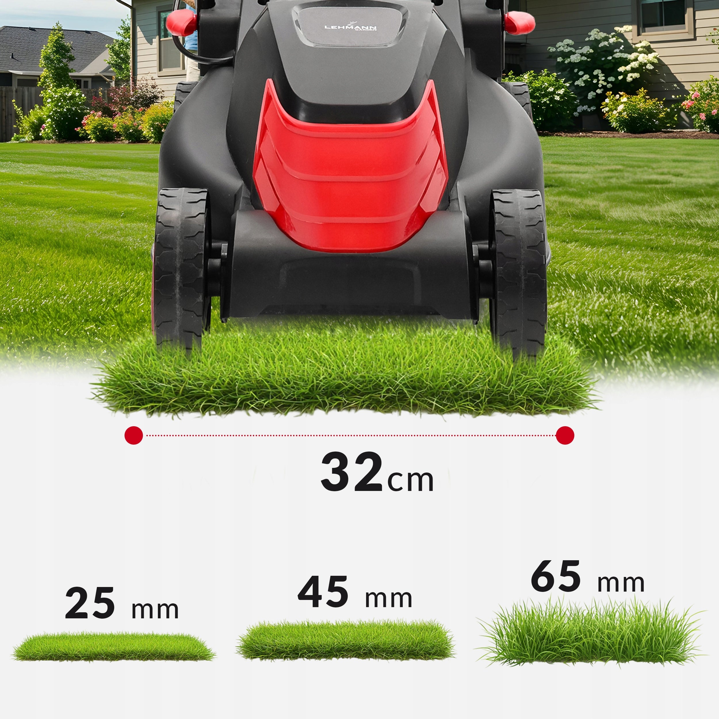 ELECTRIC LAWN MOWER QUIET LARGE STRONG ADJUSTABLE LARGE BASKET 2000W Series ELEKTRYCZNE KOSIARKI DO TRAWY LEHMANN