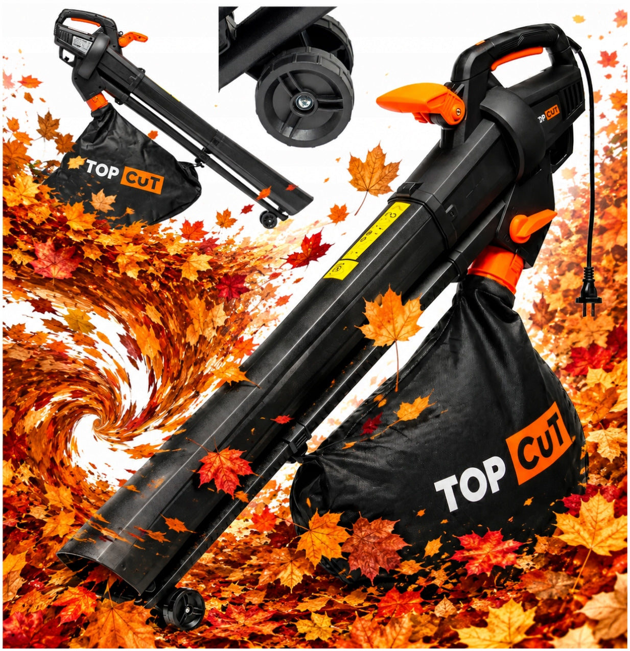 ELECTRIC LEAF BLOWER 3IN1VACUUM CLEANER SHREDDER 35L 252km/h 3500W