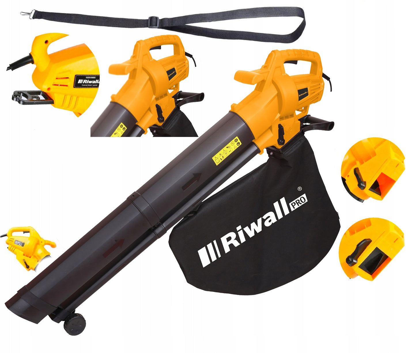 ELECTRIC LEAF VACUUM CLEANER 45L Riwall REBV3200E SHREDDER Manufacturer code odkurzacz 2w13200