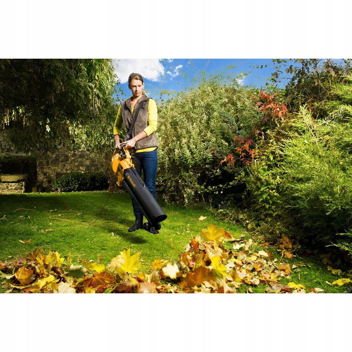 ELECTRIC LEAF VACUUM CLEANER 45L Riwall REBV3200E SHREDDER Output 12.9 m3/min