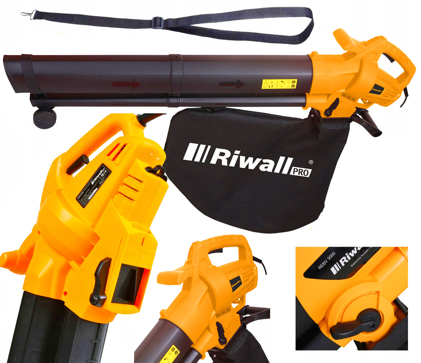 ELECTRIC LEAF VACUUM CLEANER 45L Riwall REBV3200E SHREDDER