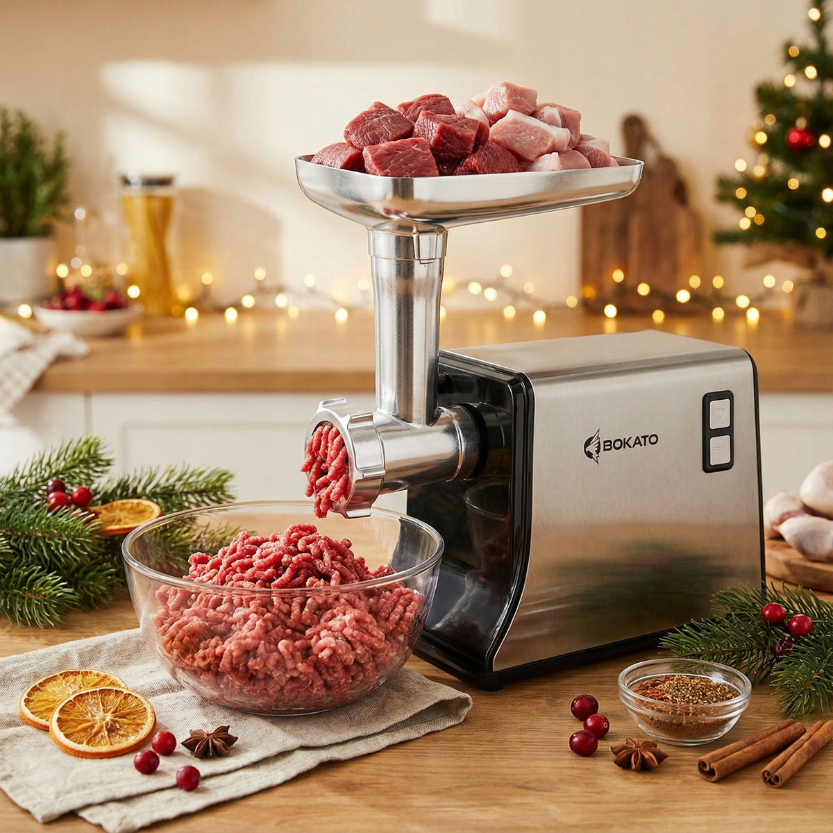 ELECTRIC MEAT GRINDER 2500W REVERSE BOKATO ACCESSORIES EAN (GTIN) 5906228901240