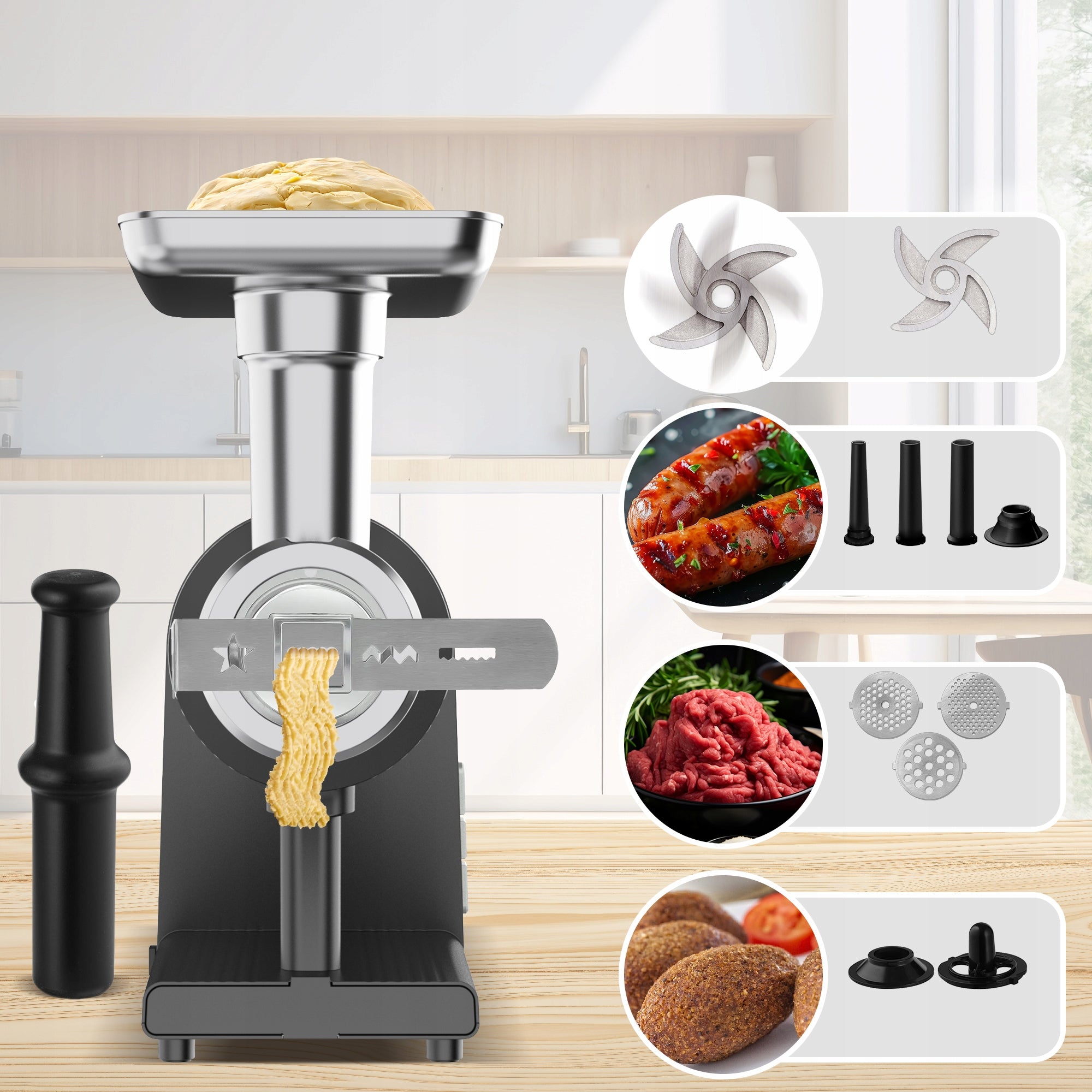 ELECTRIC MEAT GRINDER 2600W COPPER MOTOR METAL GEARS Reverse gear yes