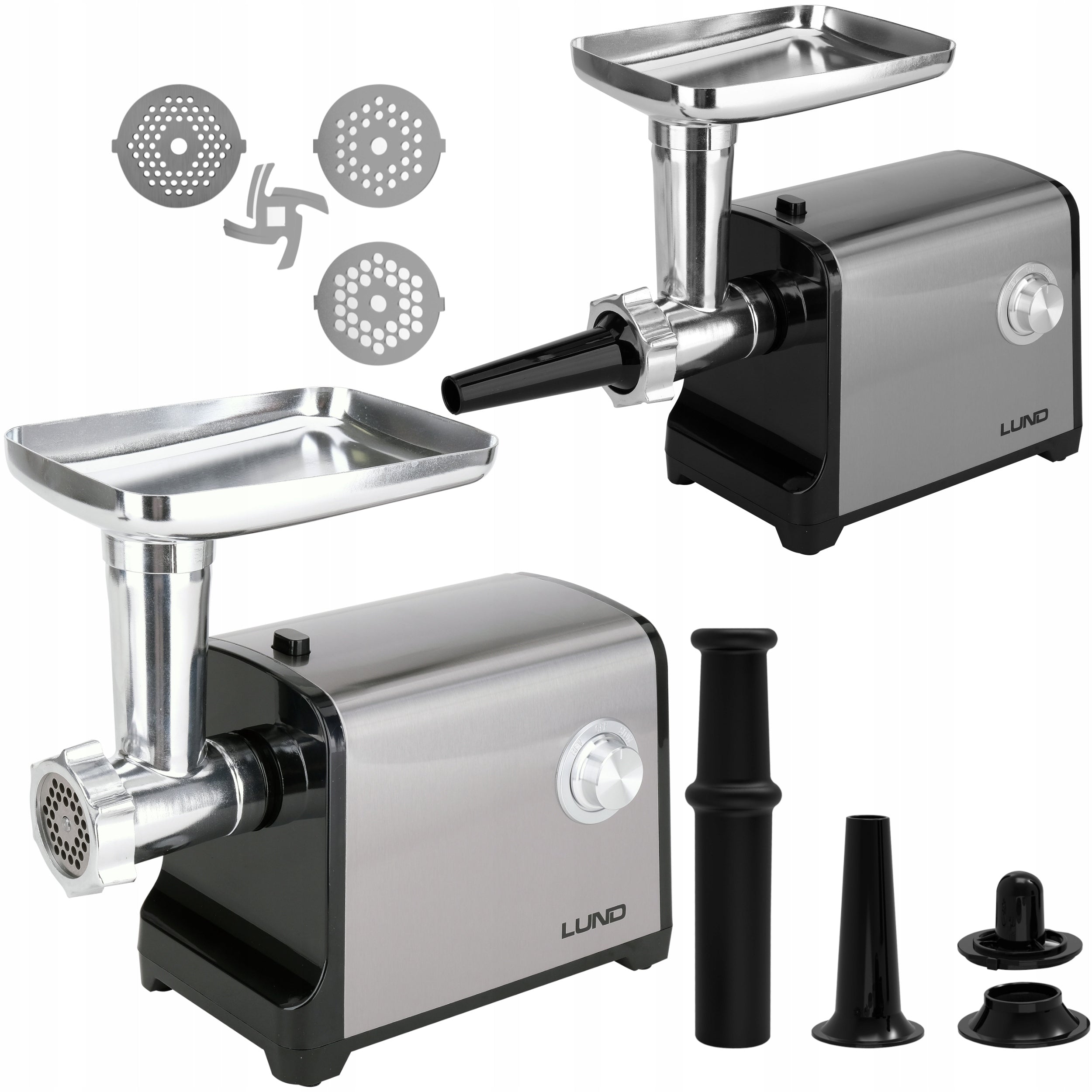 ELECTRIC MEAT GRINDER LUND 350W SAUSAGE KEBBE 3 STRAINERS