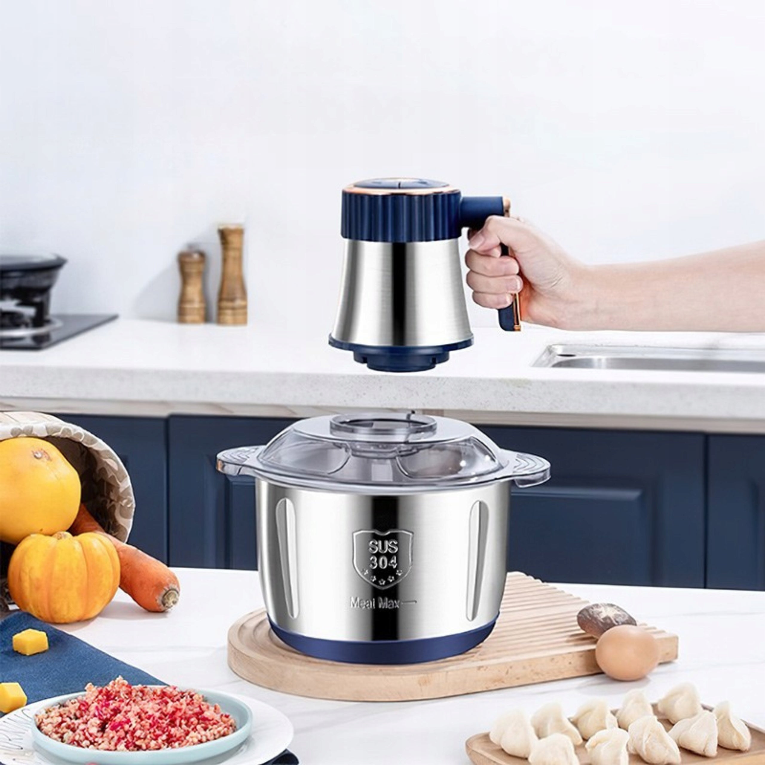 ELECTRIC MEAT GRINDER VEGETABLE SLICER FOOD PROCESSOR Manufacturer code EMM-KITCH-3W1-01