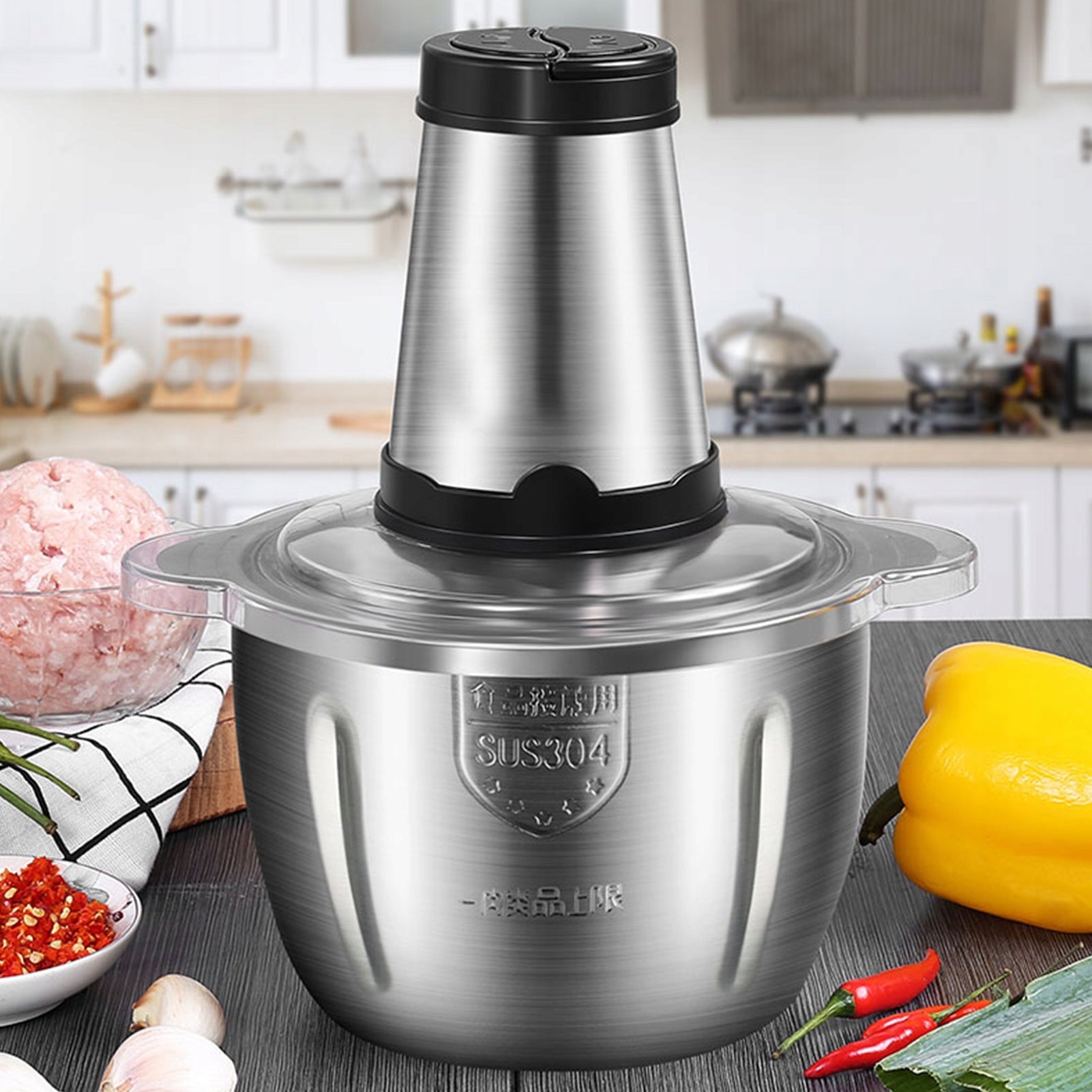 ELECTRIC MEAT MIXER GRINDER STAINLESS STEEL Manufacturer code Elektryczny młynek do mięsa 300W