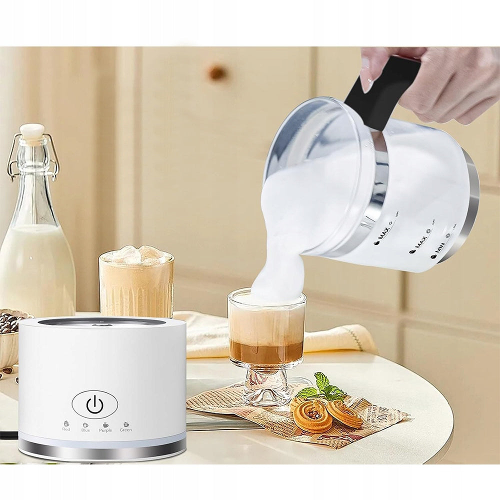 ELECTRIC MILK FROTHER 4 FUNCTIONS GLASS 500ML FOR CAPPUCCINO Dominant color white