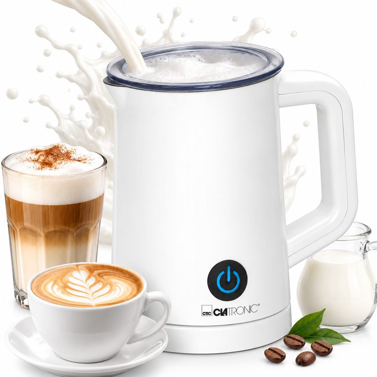 ELECTRIC MILK FROTHER 550ML 600W CAPPUCCINO LATTE COFFEE HEATER