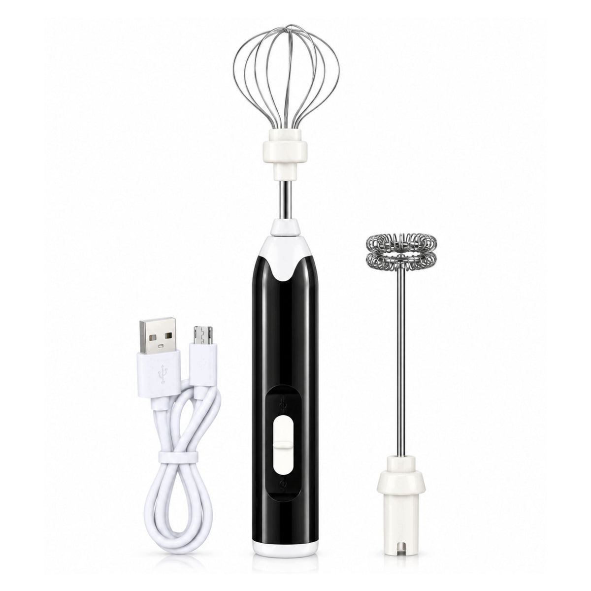 ELECTRIC MILK FROTHER HAND MIXER 2 TIPS SPEED CONTROL