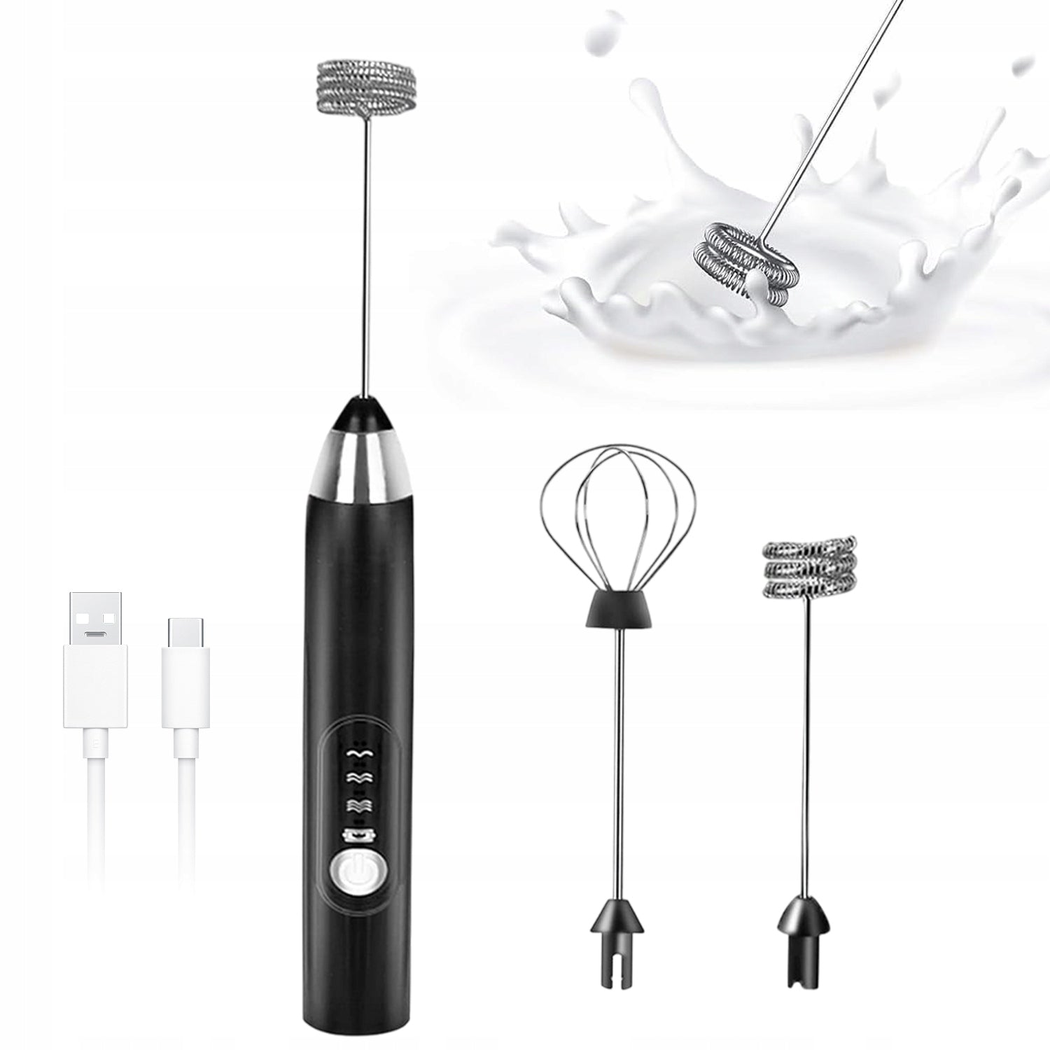 ELECTRIC MILK FROTHER MANUAL STIRRER COFFEE BEATER MIXER